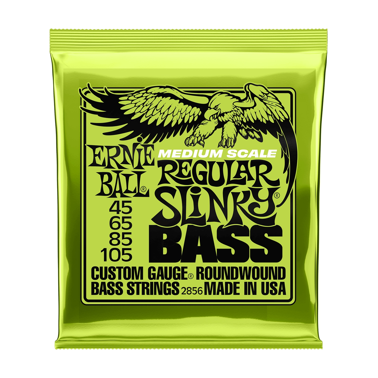 Ernie Ball P02856 Regular Slinky Nickel-Wound .045-.105 Medium-Scale Electric Bass Guitar Strings