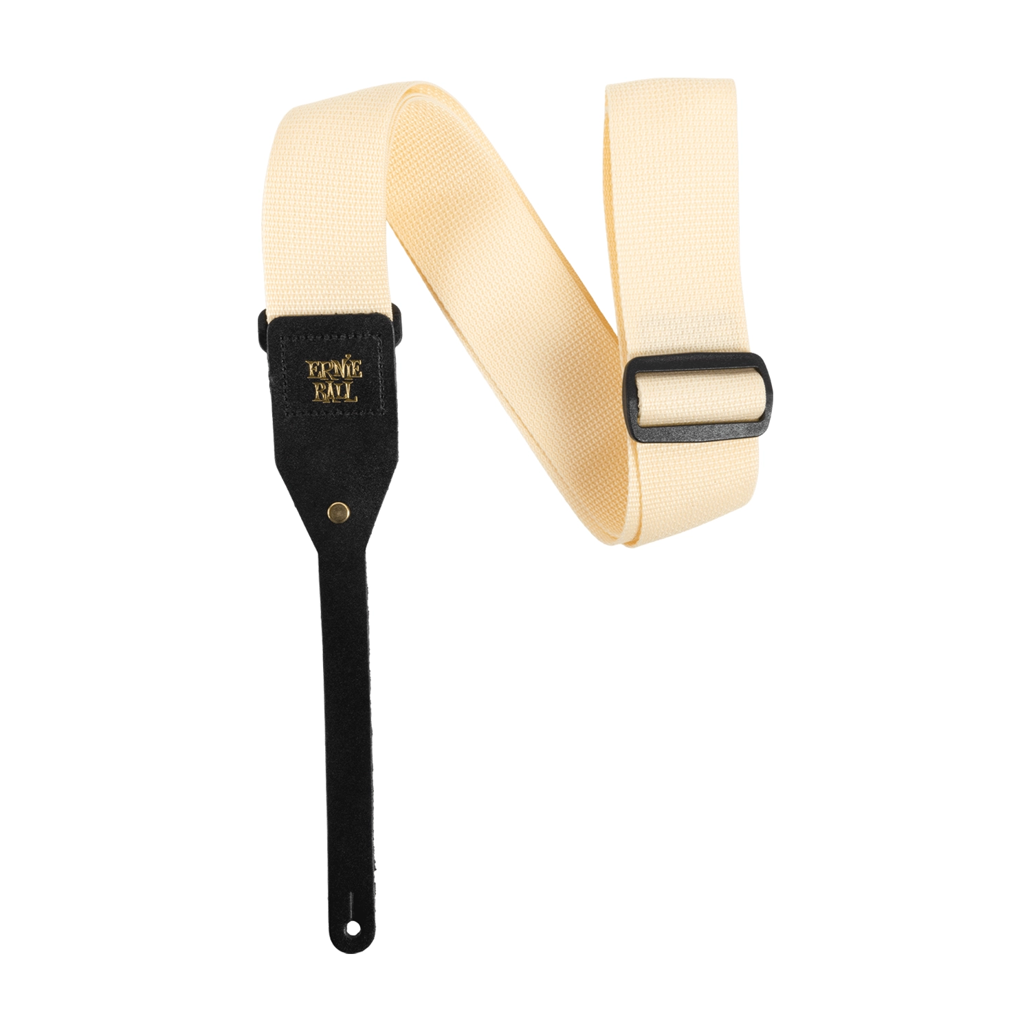 Ernie Ball Polypro Acoustic Guitar Strap - Cream fron side view