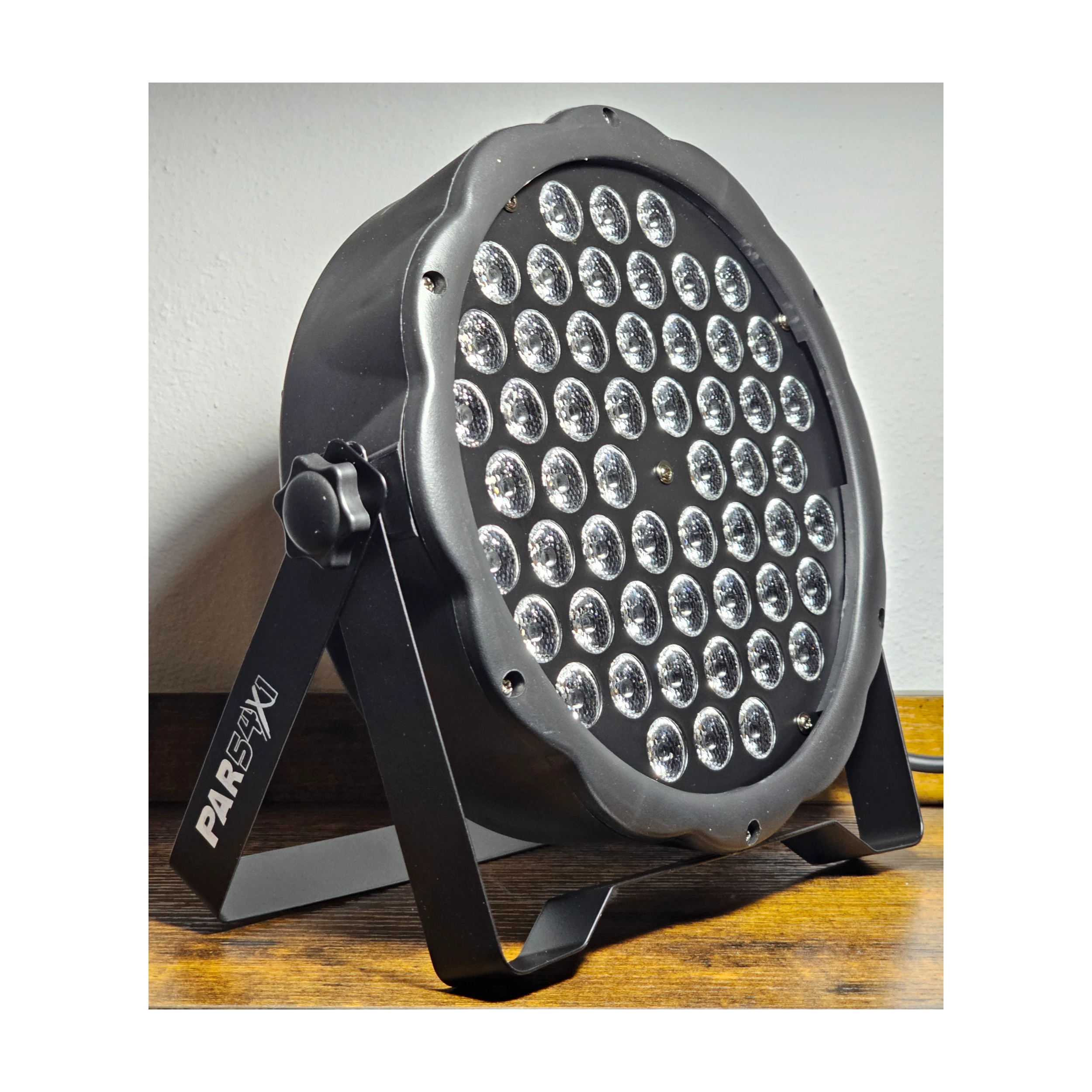 Lite Tek Led Lights PAR-54X1RGB front side angle view