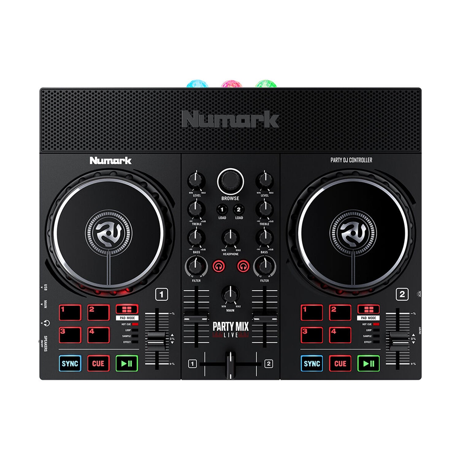 Numark Party Mix Live DJ Controller with Built-in Light Show & Speakers