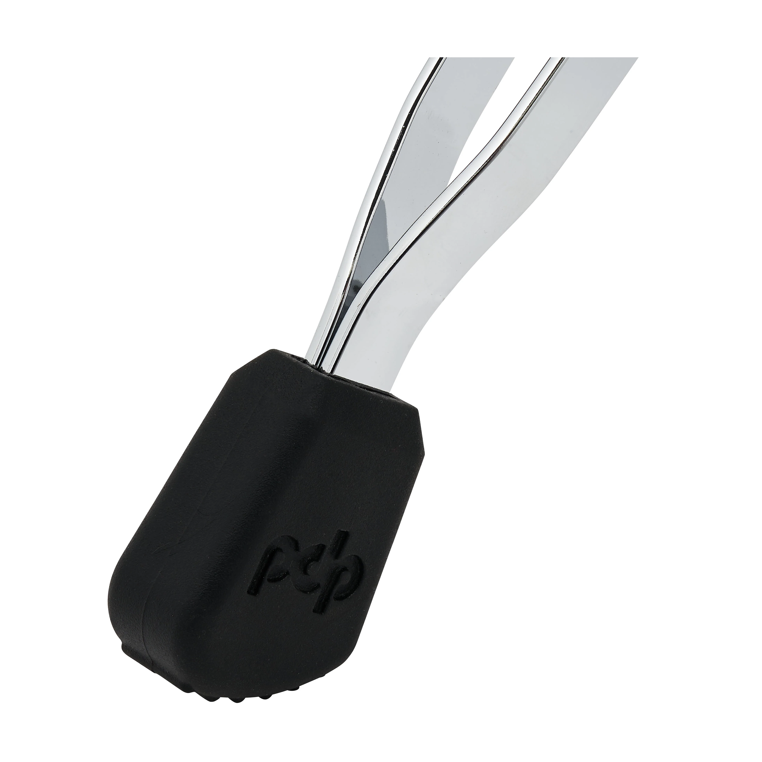 Black silicone end of a Cymbal Stand with pdp brand logo on a white background
