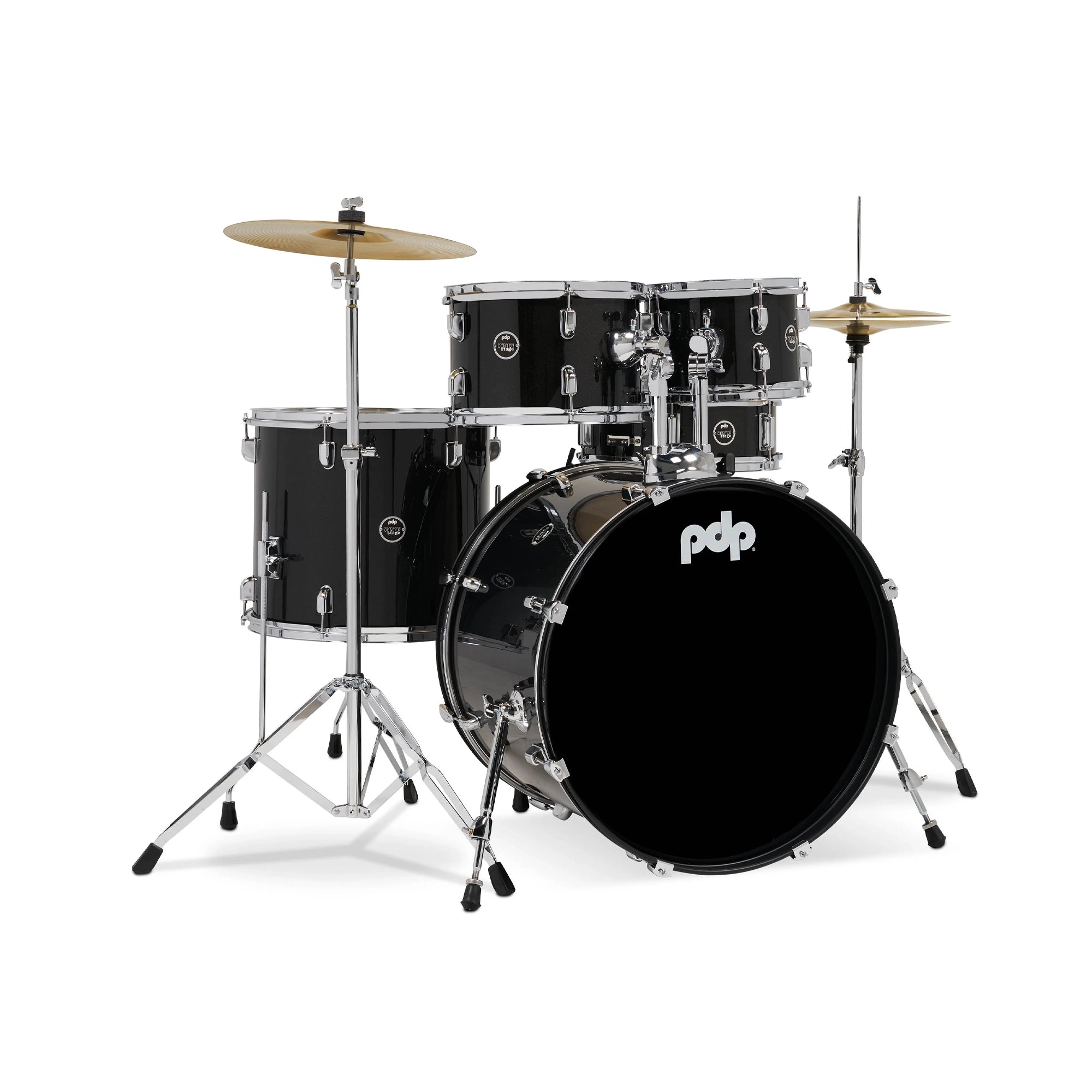 PDP Center Stage 5-piece Complete Drum Set with Cymbals - Iridescent Black Sparkle