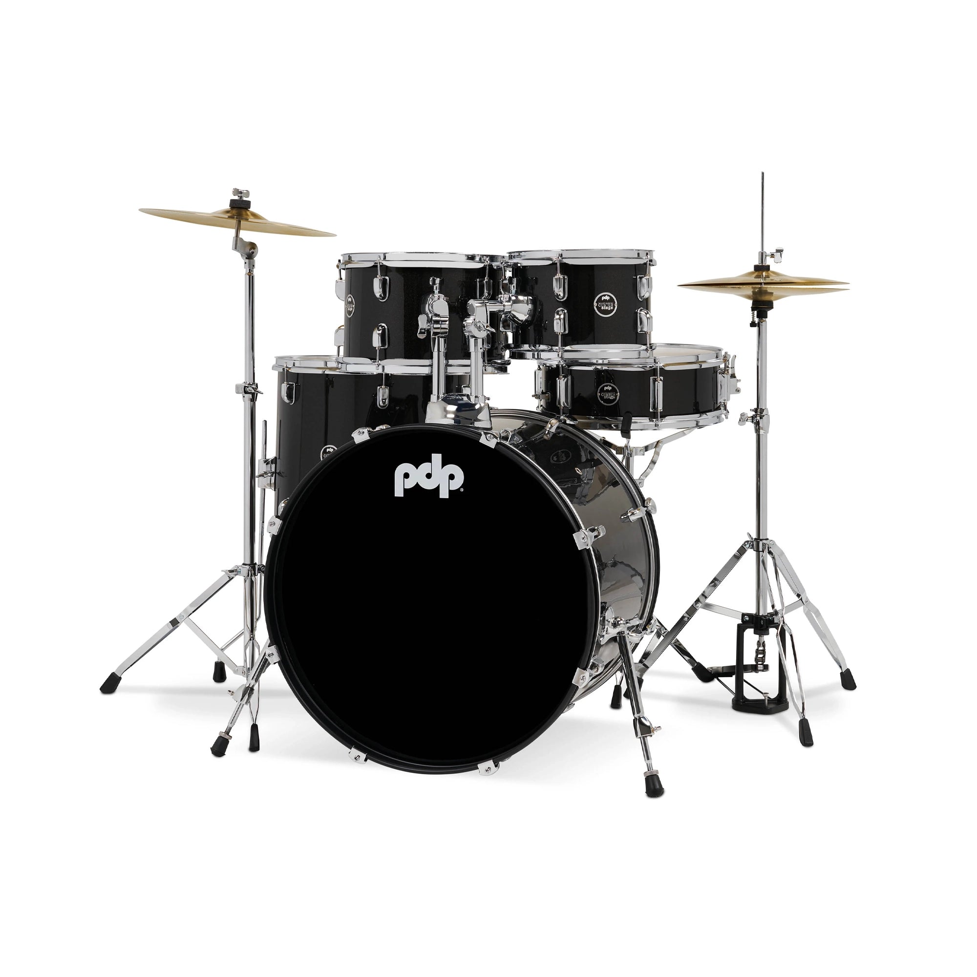 PDP Center Stage 5-piece Complete Drum Set with Cymbals - Iridescent Black Sparkle