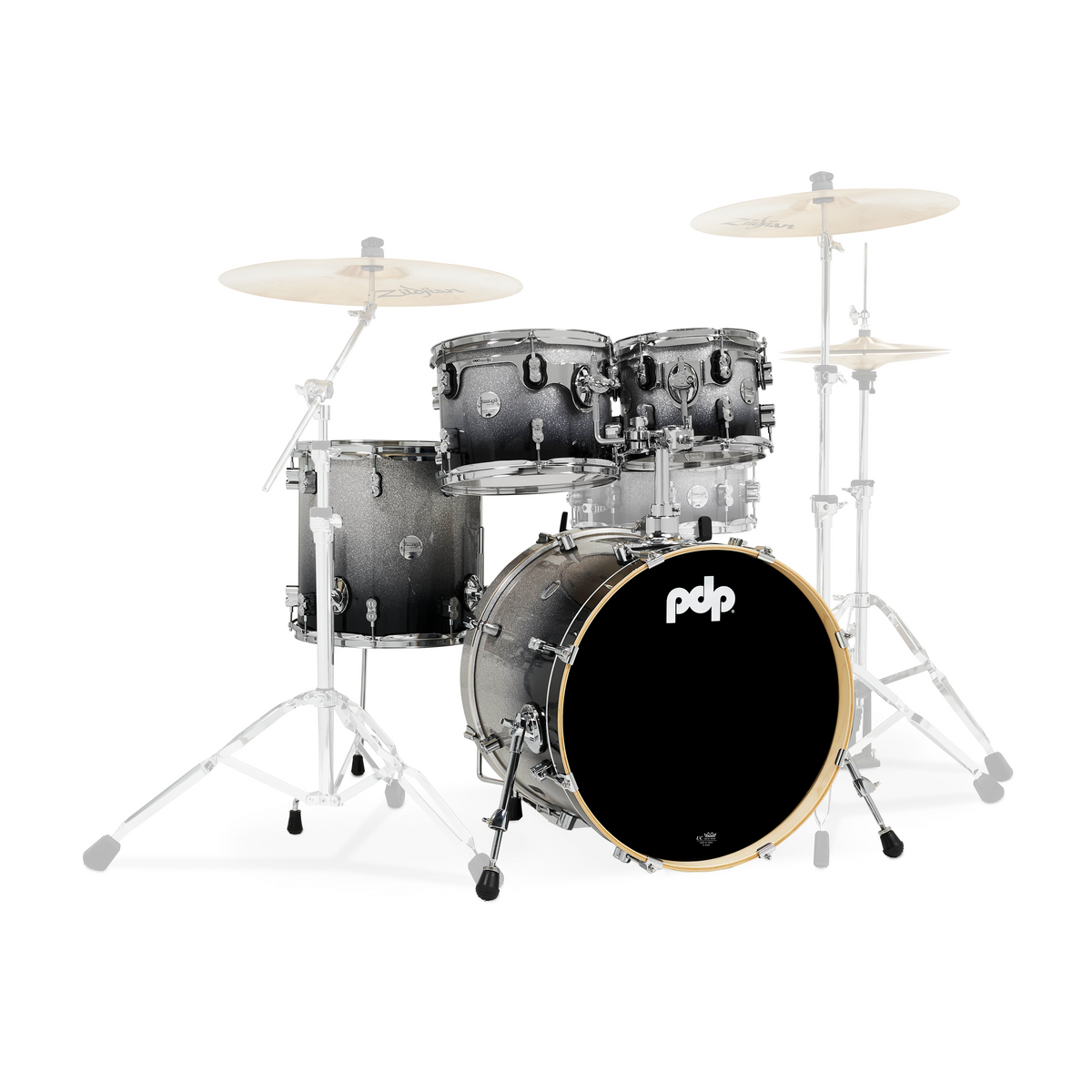 PDP Concept Maple 4pc Shell Pack Silver To Black Fade