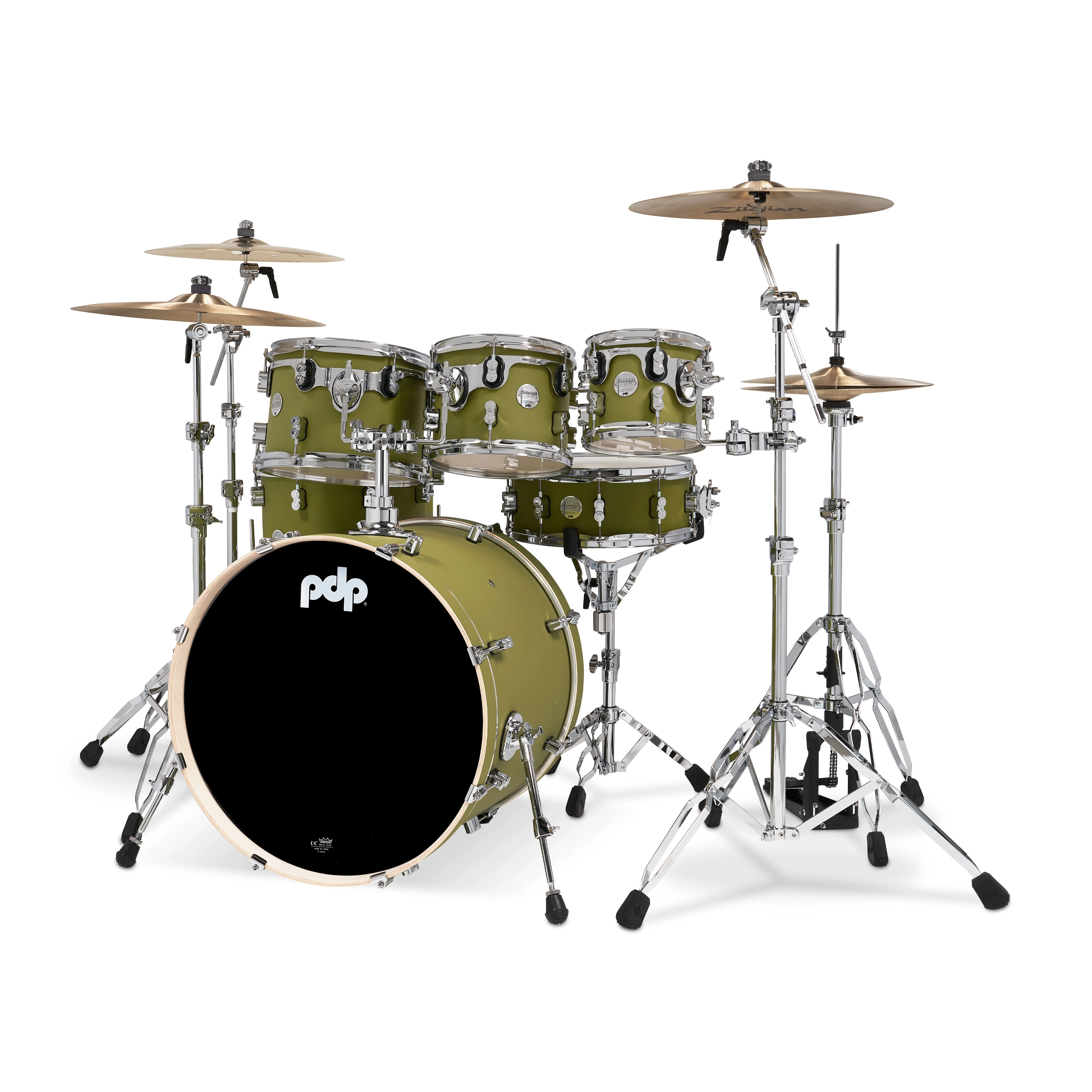 PDP Concept Maple 7-piece Shell Pack - Satin Olive