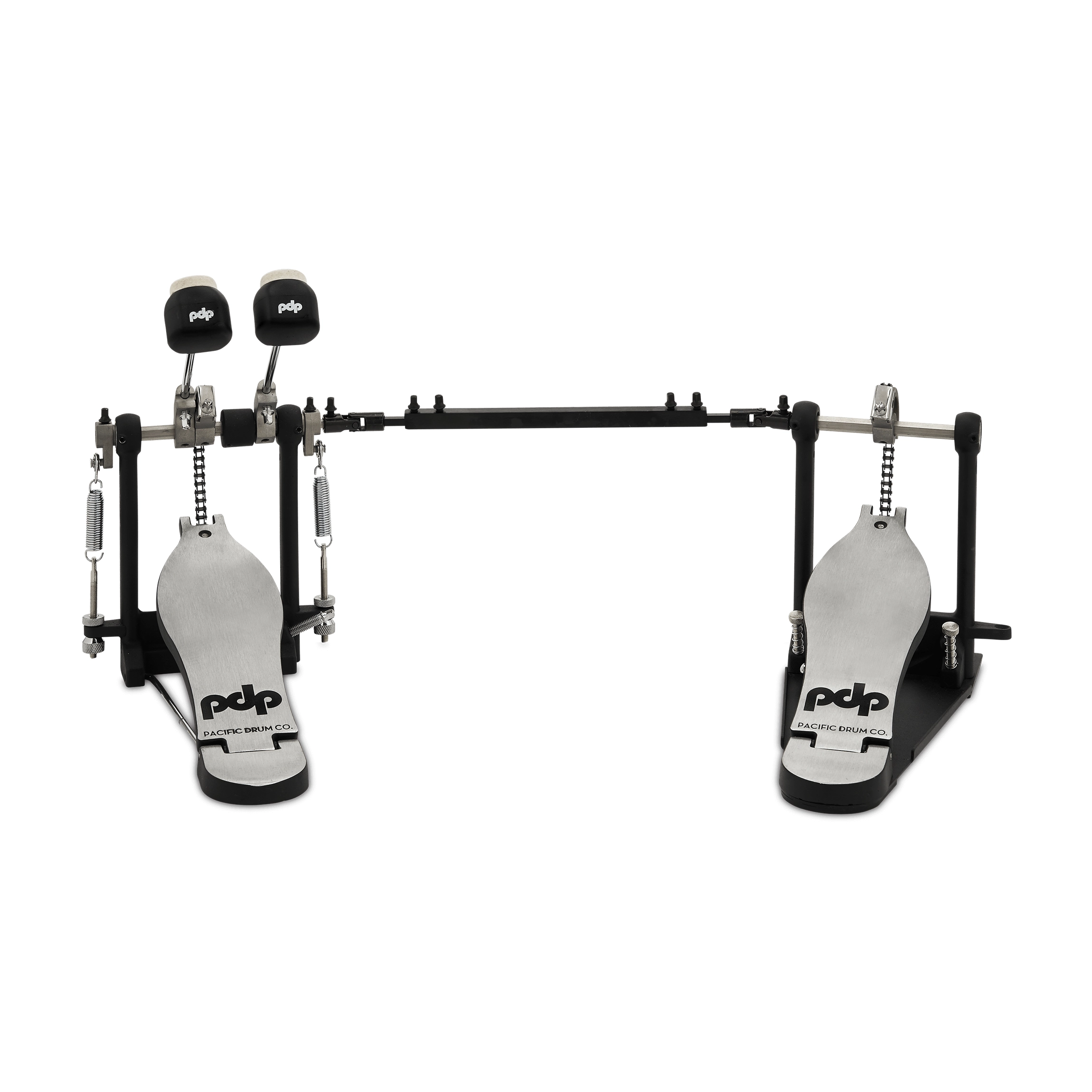 Double pedal for a drum set on a white background