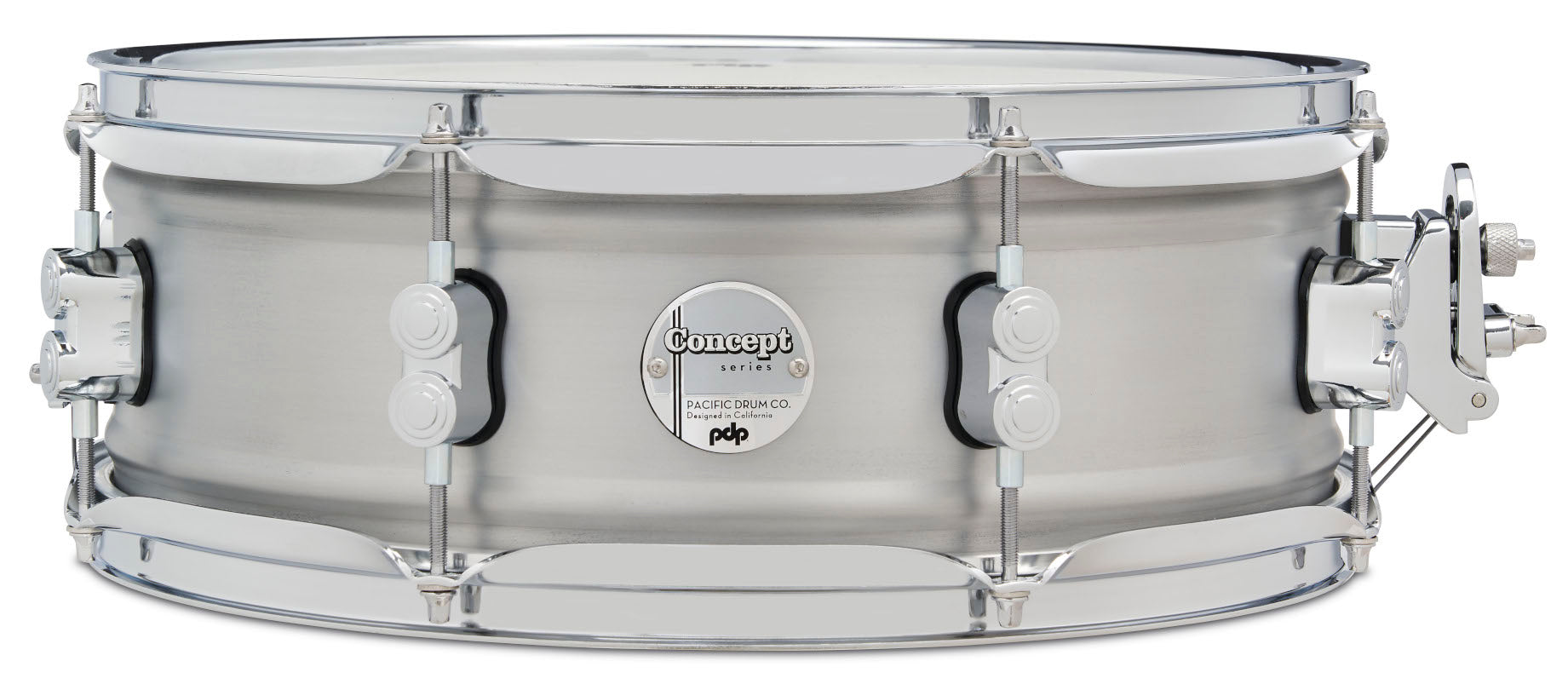 PDP Concept Series 5" X 14" Aluminum Snare Drum - Natural Satin Brushed Aluminum & Chrome Hardware