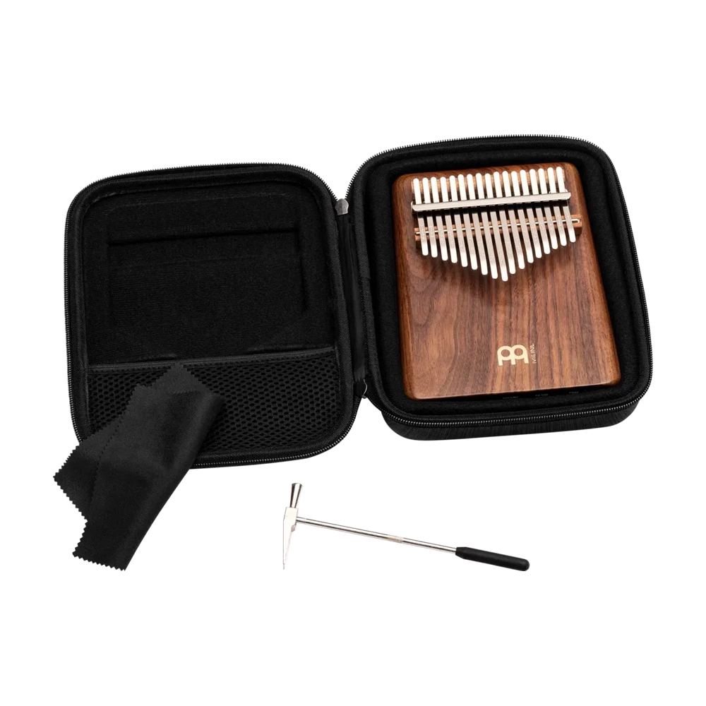 Meinl Percussion Solid Pickup Kalimba American Walnut - PKA17AW with bag, hammer and wipe