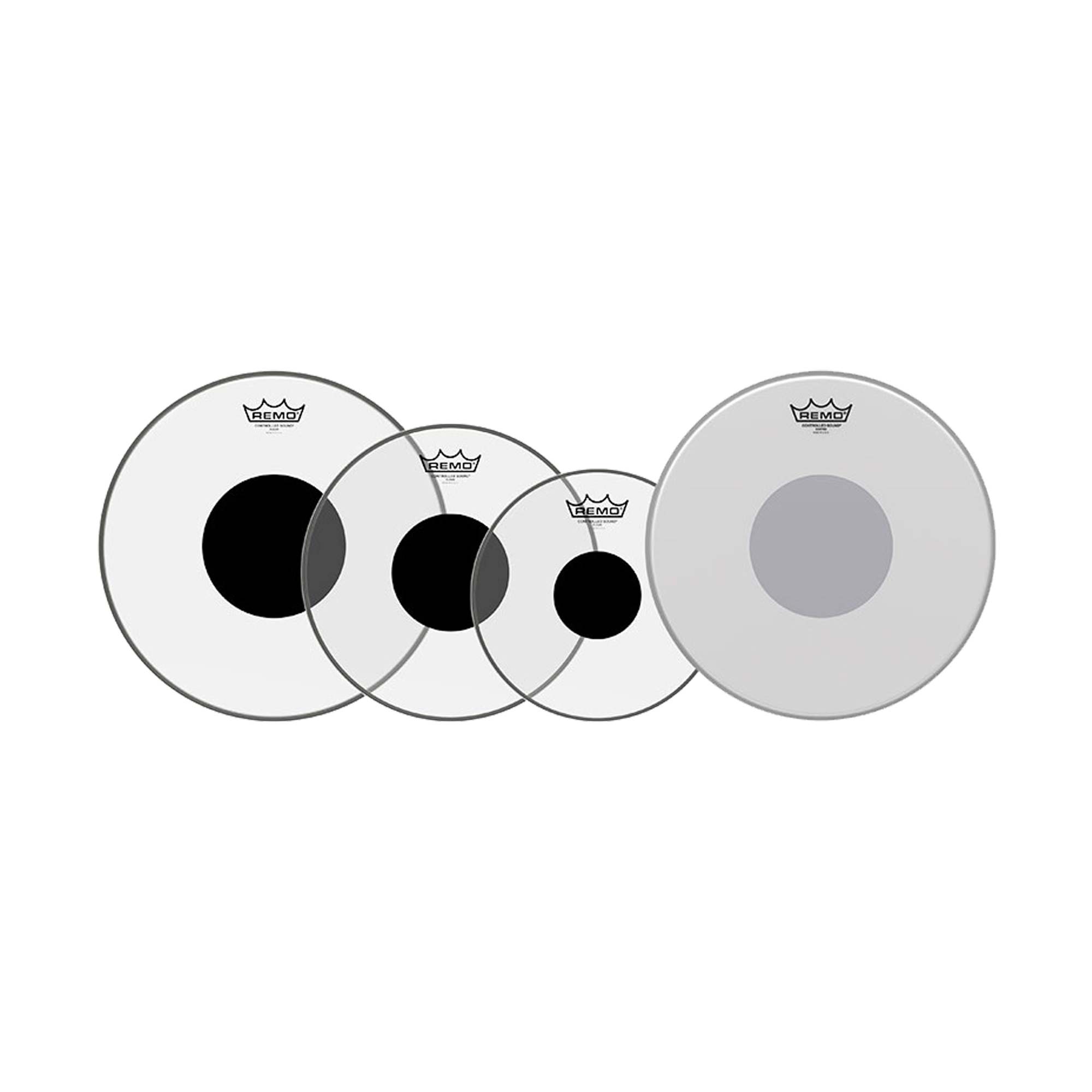 Front view of Remo Controlled Sound Drum Skins Clear Fusion Pack 10, 12, 14, 14