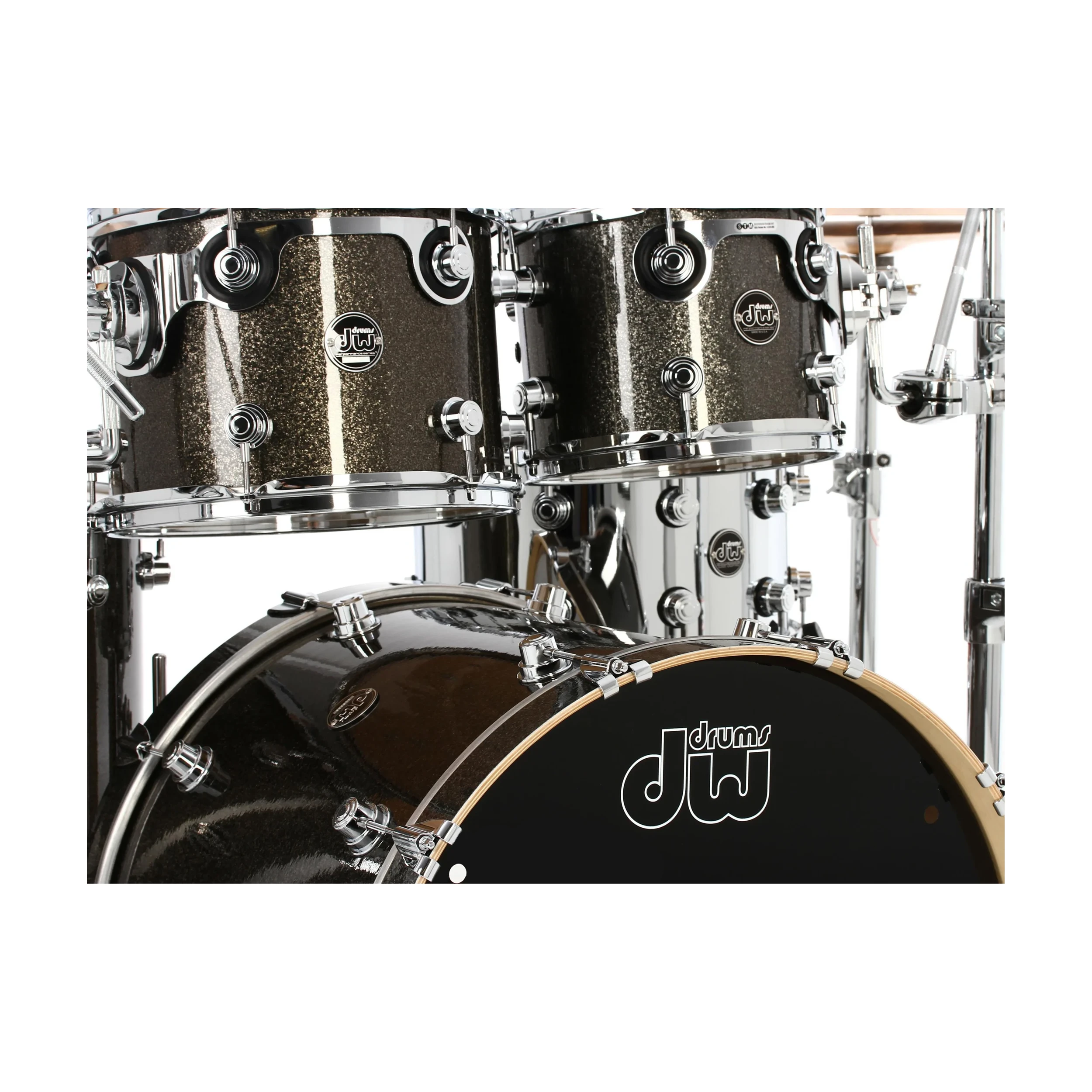 DW Performance Series 4 Pc Shell Pack 22" Bass Drum - Pewter Sparkle