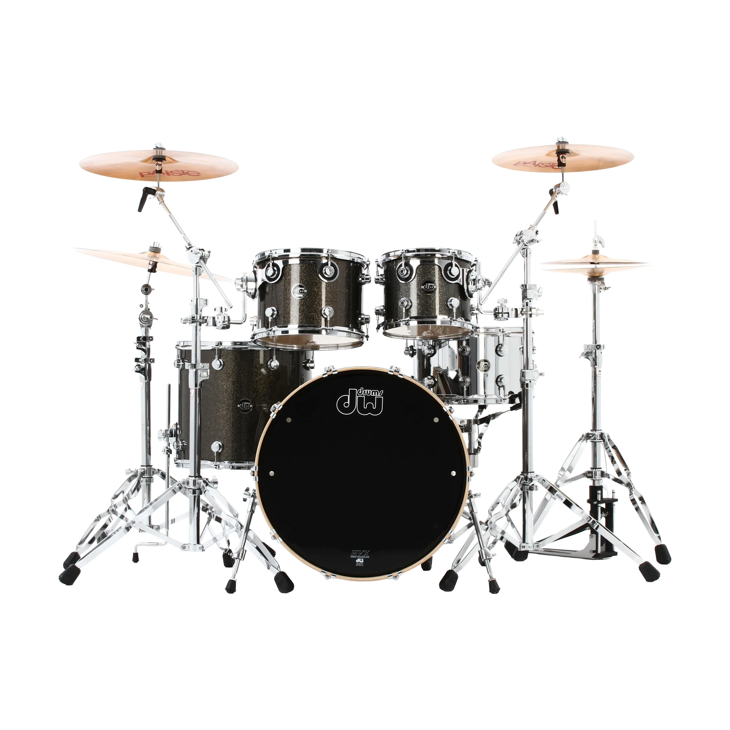 DW Performance Series 4 Pc Shell Pack 22" Bass Drum - Pewter Sparkle