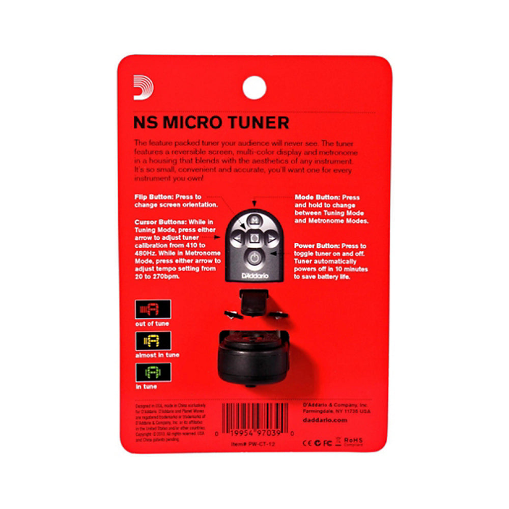 Afinador de clavija NS Micro de D'Addario Planet Waves