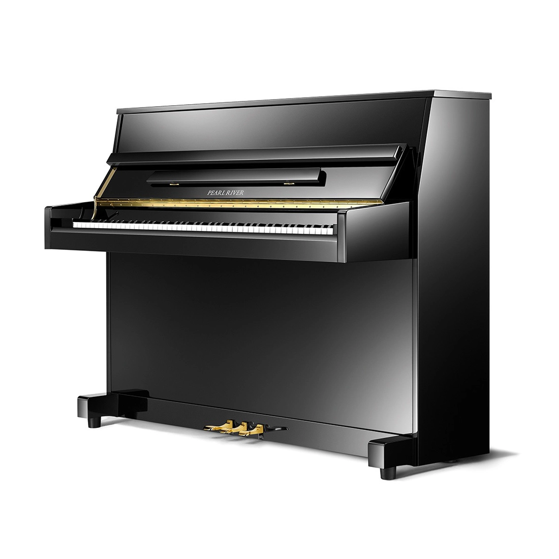 Pearl River QU2 UP109D Intelligent Silent Upright Piano - Polished Ebony