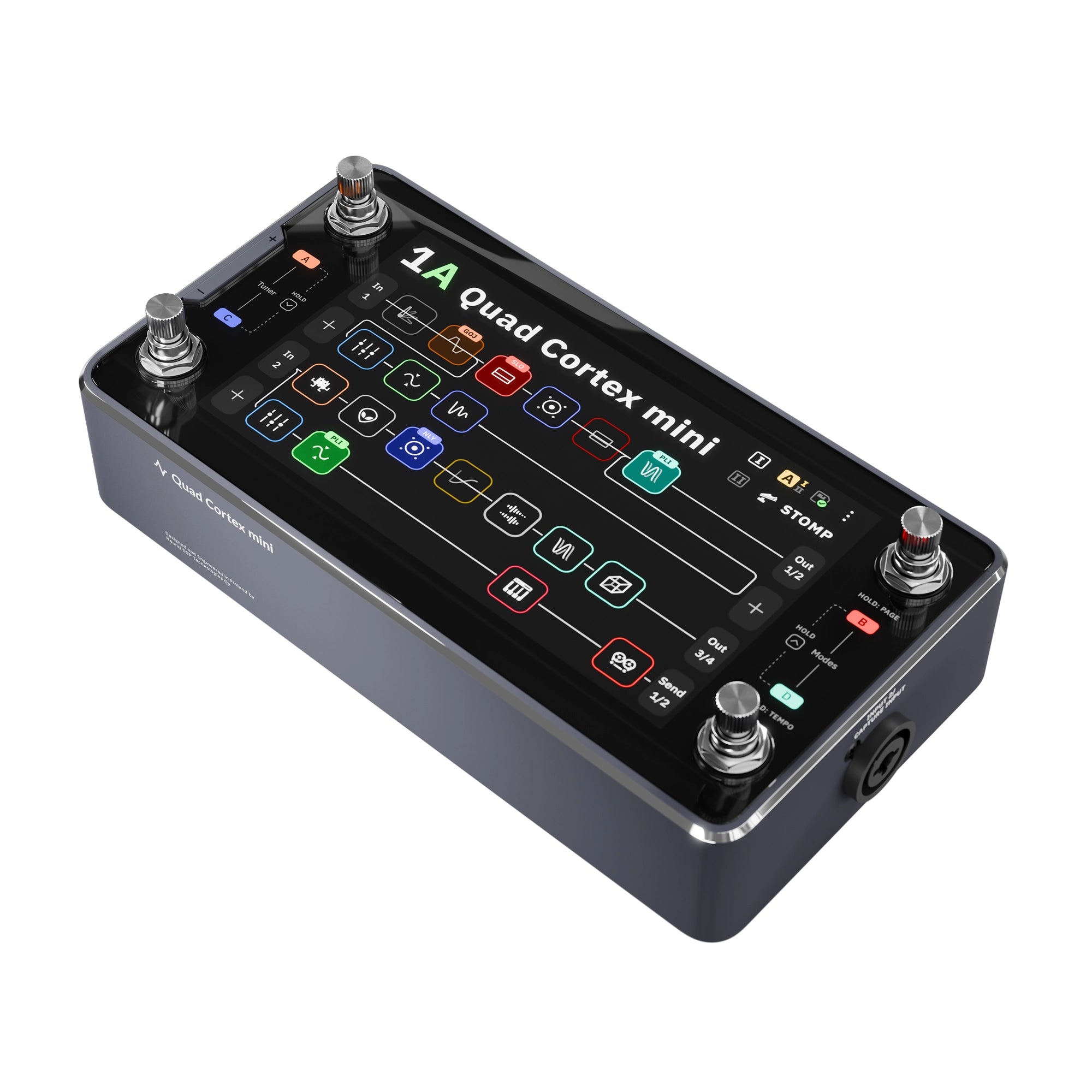 Neural dsp quad cortex mini modeling and effects processor front side angle