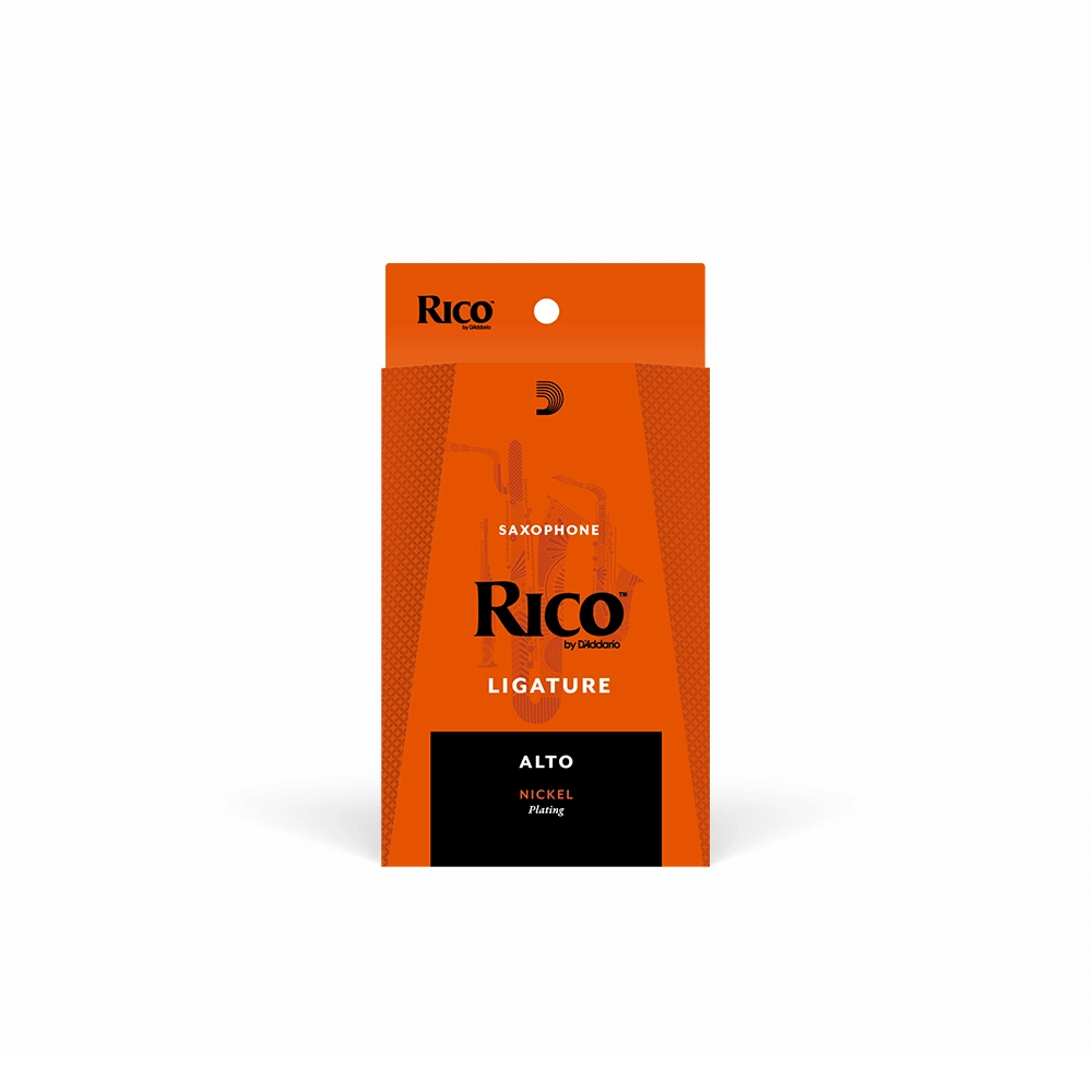 Rico alto saxophone ligature packaging.