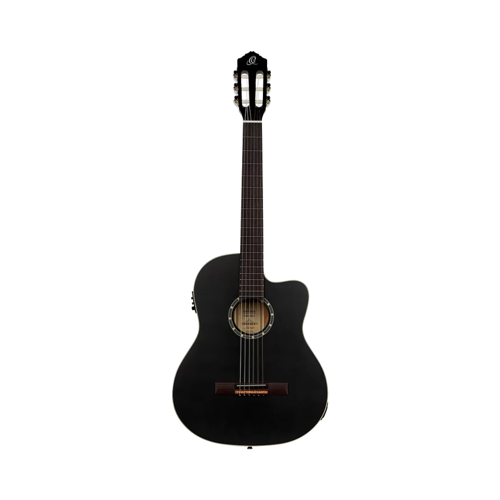 Ortega Family Series Rce125sn Thinline Acoustic-Electric Classical Guitar  - Satin Black