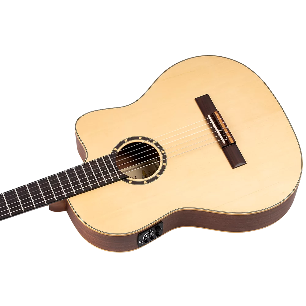 Ortega Family Series RCE125SN Thinline Acoustic-Electric Classical Guitar - Satin Natural