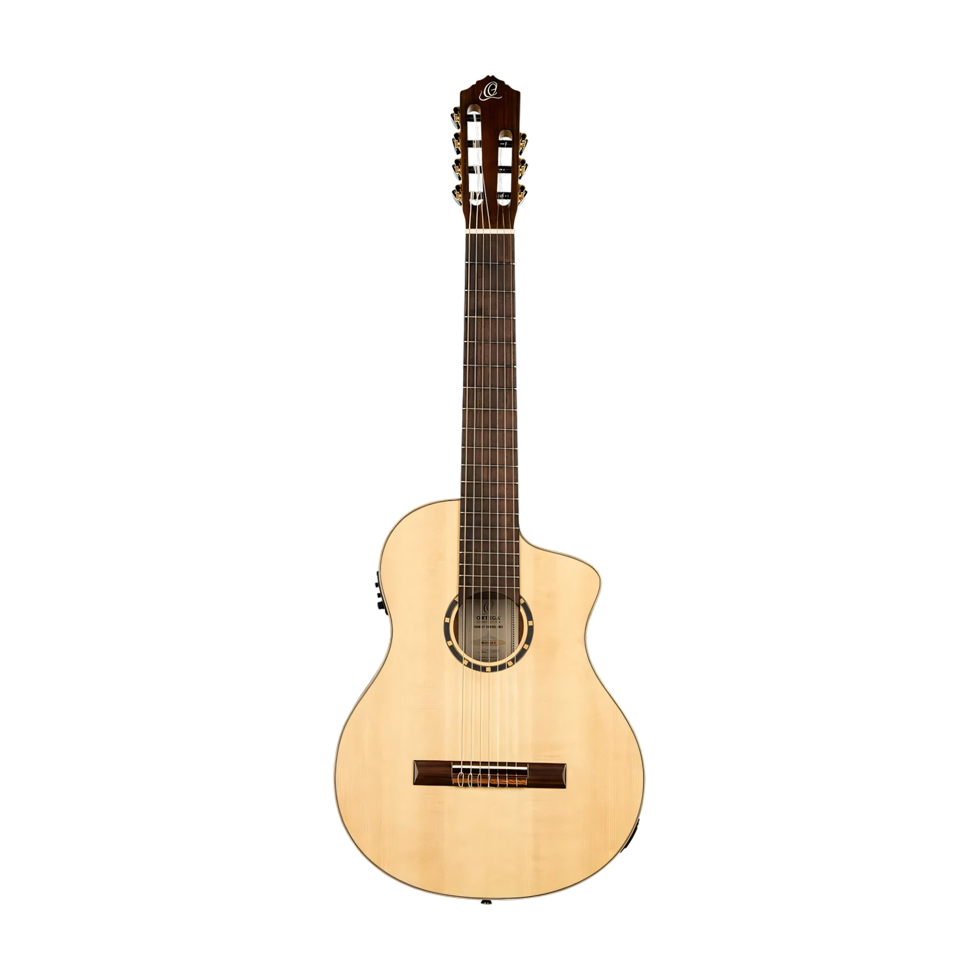 Ortega Family Series Pro 7-String Solid Top Acoustic-Electric Nylon Classical Guitar w/Bag