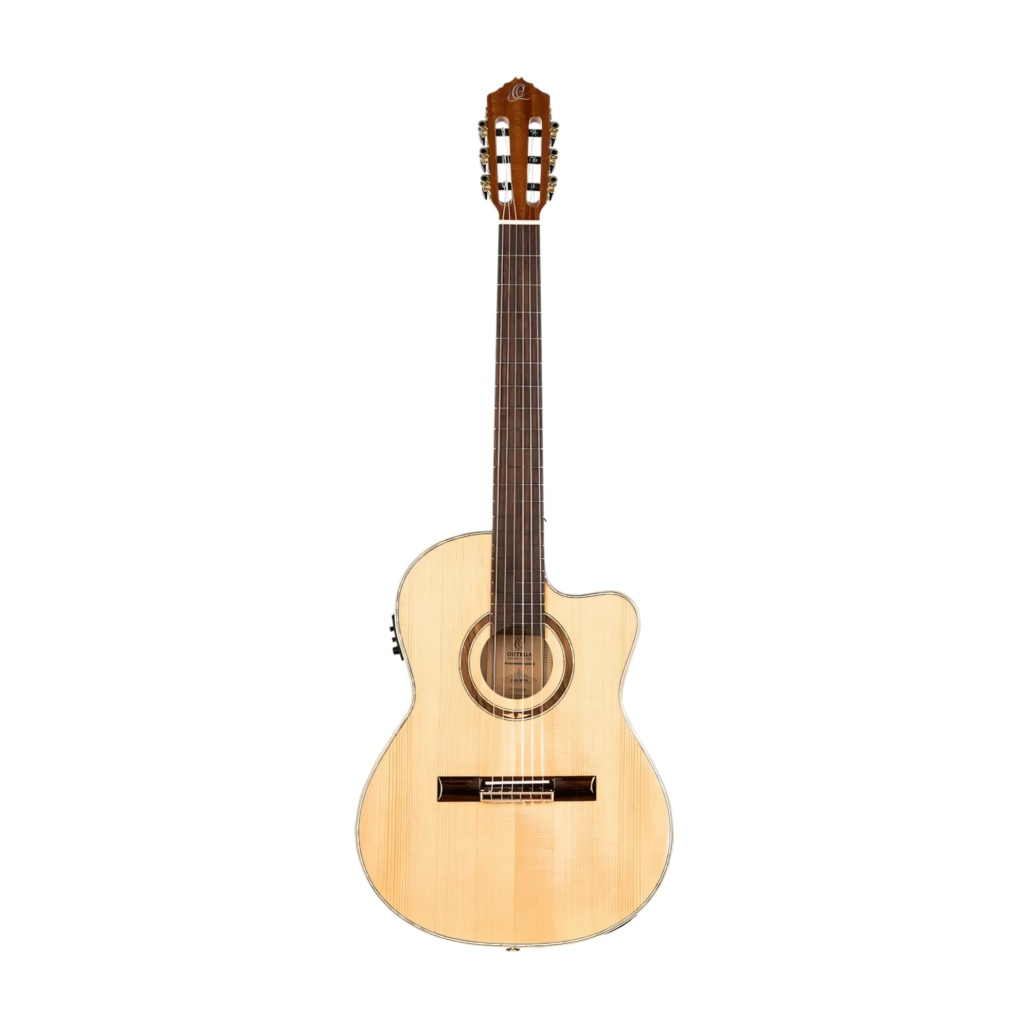 Ortega Performer Series Solid Top Thinline Crossover Acoustic-Electric Nylon Classical Guitar w/Bag