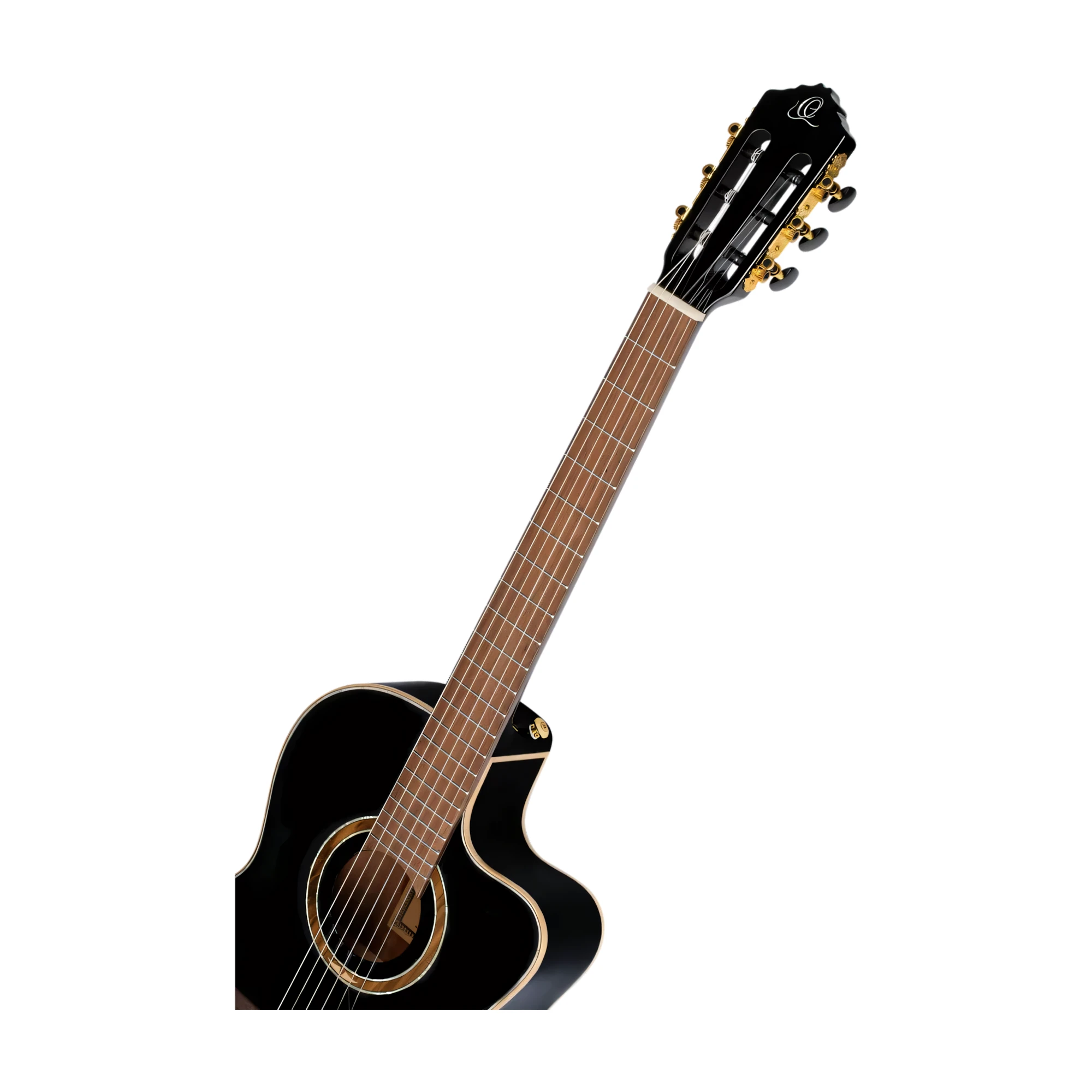 Ortega Performer Series RCE138-T4BK Thinline Acoustic Electric Nylon Guitar Black