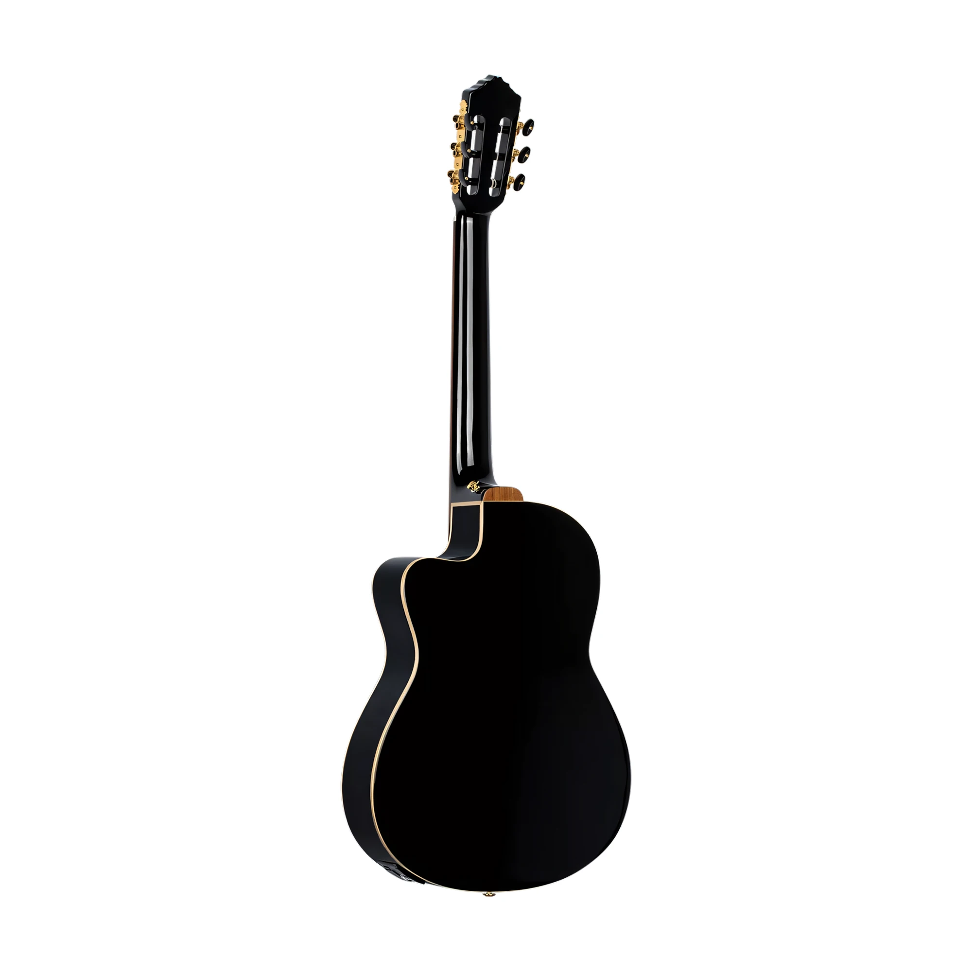 Ortega Performer Series RCE138-T4BK Thinline Acoustic Electric Nylon Guitar Black