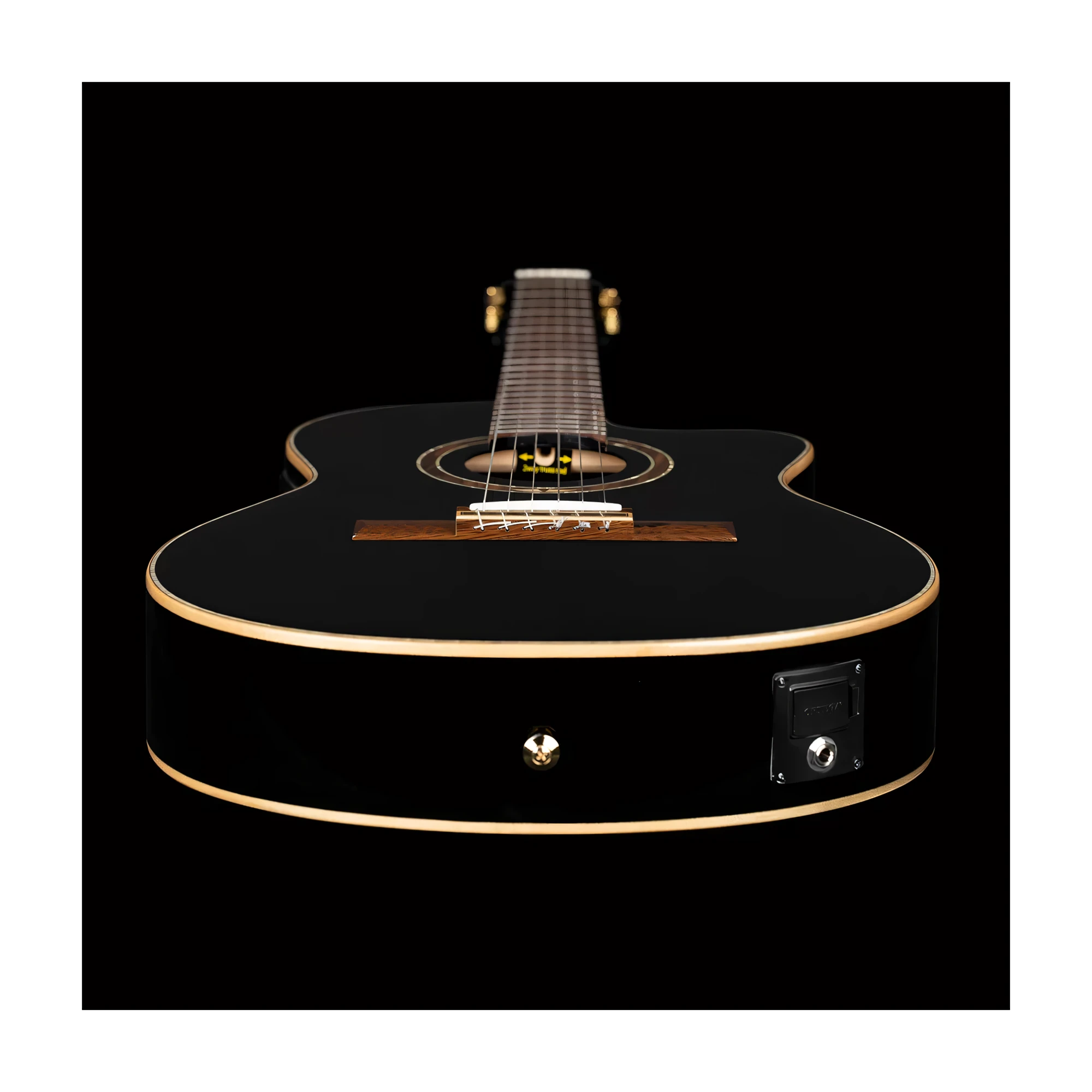 Ortega Performer Series RCE138-T4BK Thinline Acoustic Electric Nylon Guitar Black