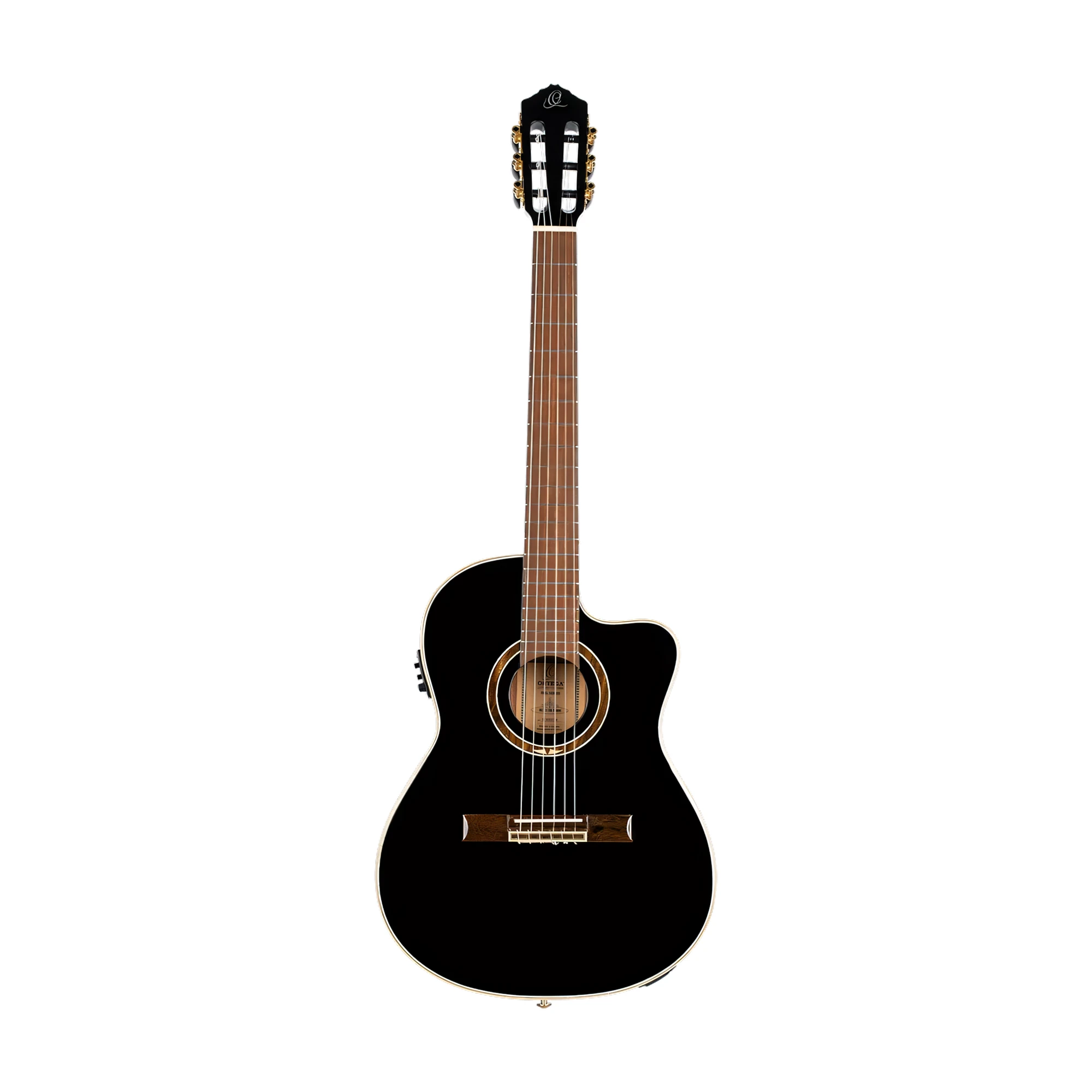 Ortega Performer Series RCE138-T4BK Thinline Acoustic Electric Nylon Guitar Black