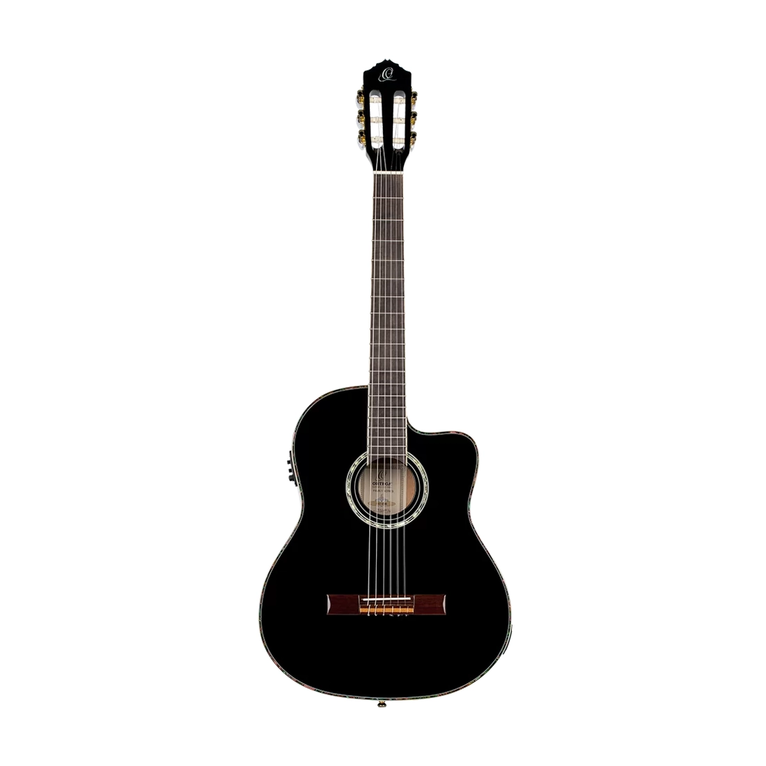 Ortega Family Series Pro Thinline Body Nylon String Guitar W/ Maguspro-NL Pre Amp EQ, Gigbag & Strap