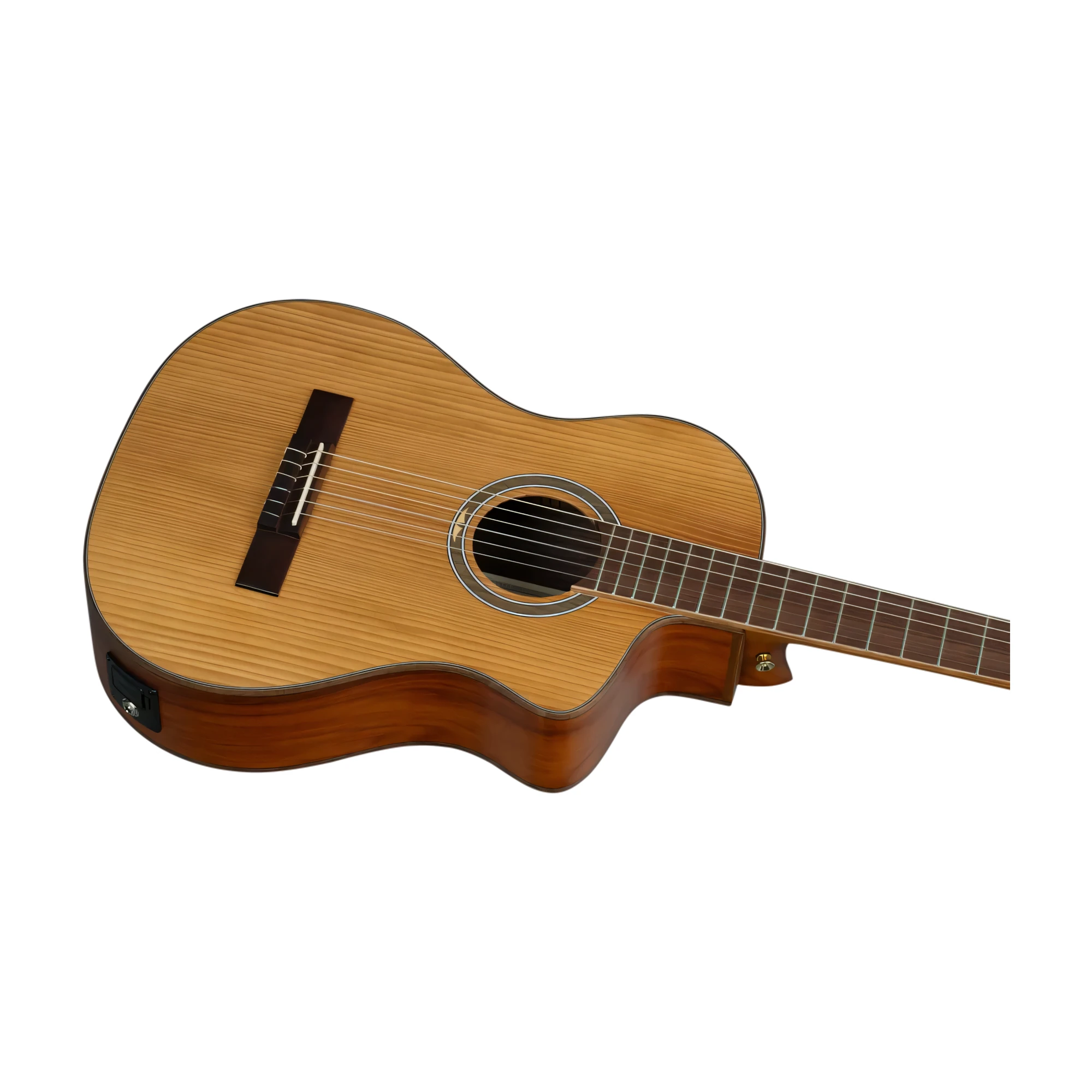 Ortega Thermo Series Roasted Solid Top Short Scale Slim Neck Acoustic-Electric Nylon Classical Guitar W/ Bag