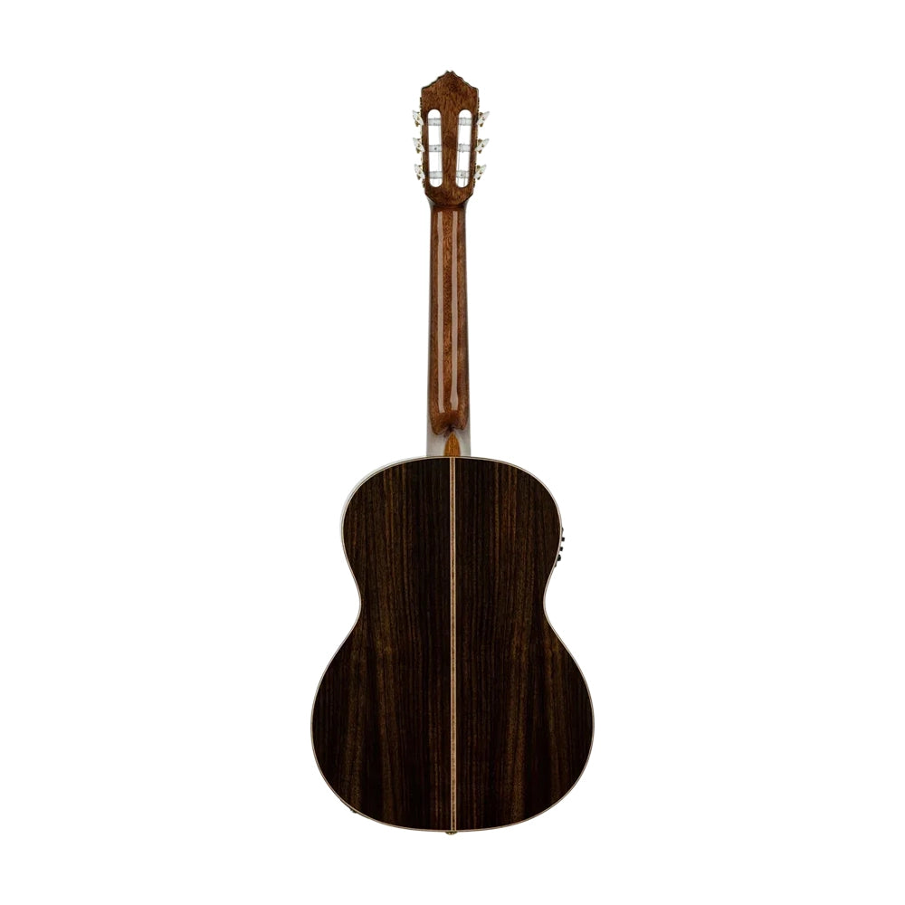 Ortega Performer Series Solid Top Acoustic-Electric Nylon Classical Guitar  back angle view