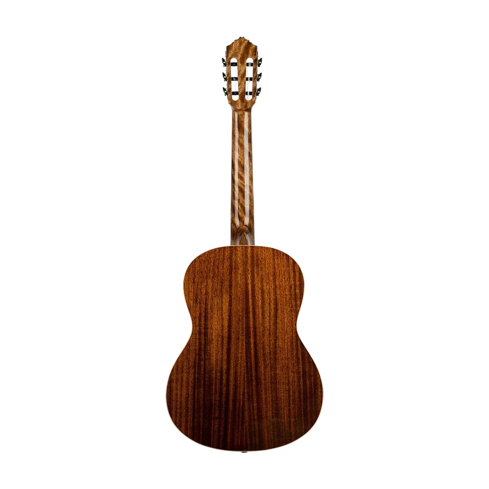 Ortega Performer Series Electric Nylon Guitar Black back panel view