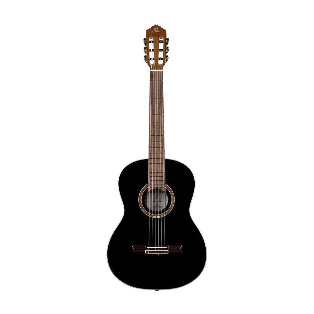 Ortega Performer Series Electric Nylon Guitar Black front view