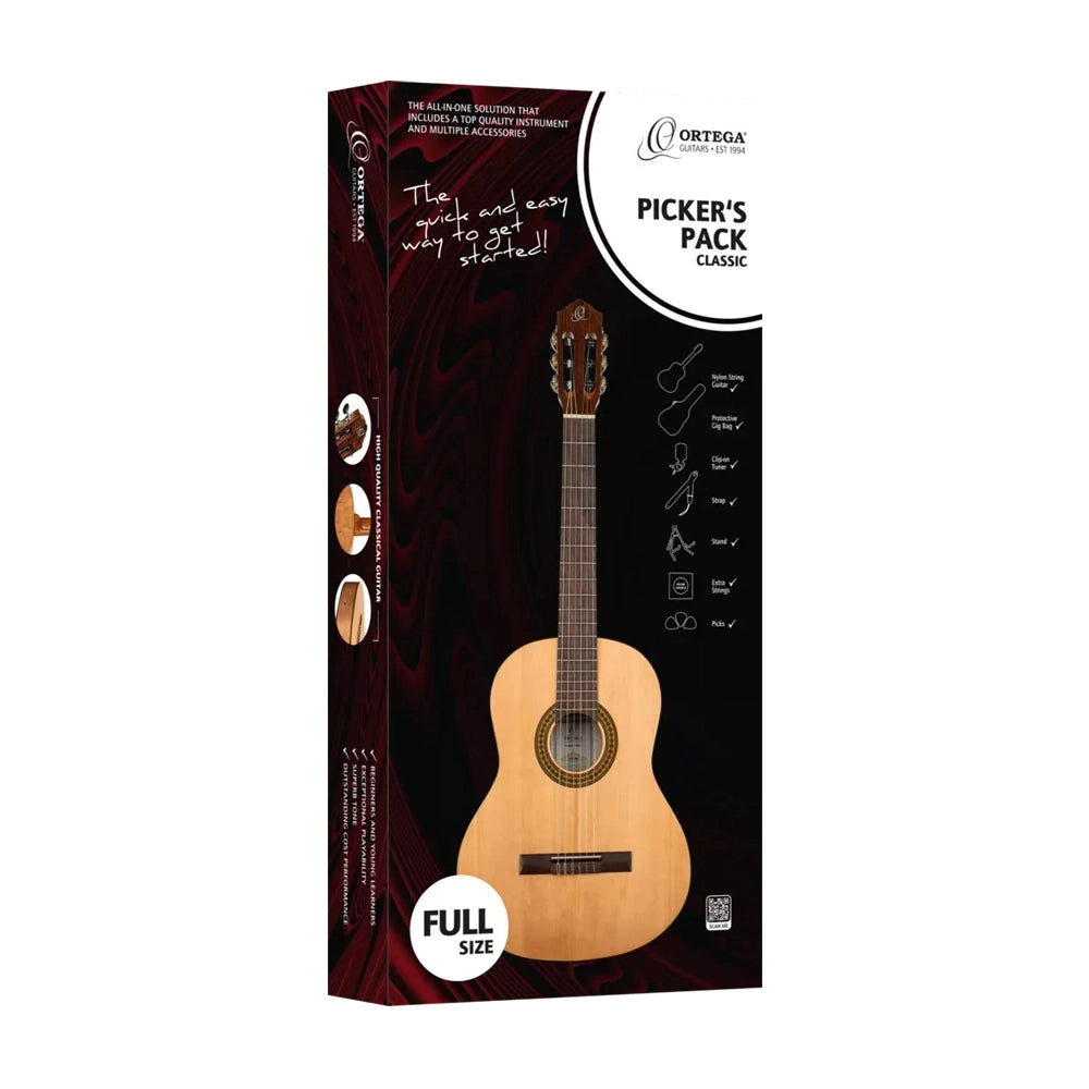 Ortega RPPC44 Full Size Nylon-String Classical Guitar Pack