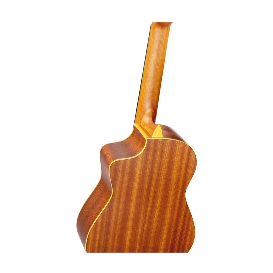 Ortega RQC25 Requinto Guitar Natural back angle view body