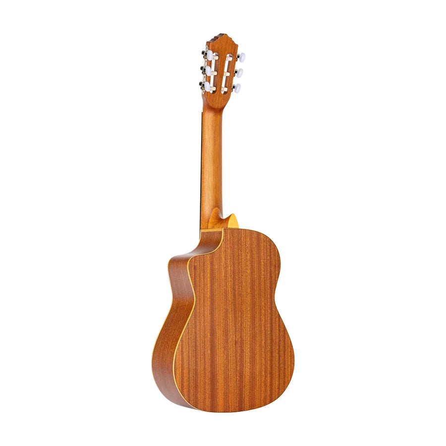 Ortega RQC25 Requinto Guitar Natural back angle view