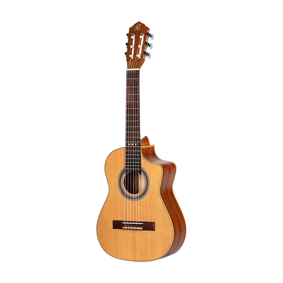 Ortega RQC25 Requinto Guitar Natural front angle view