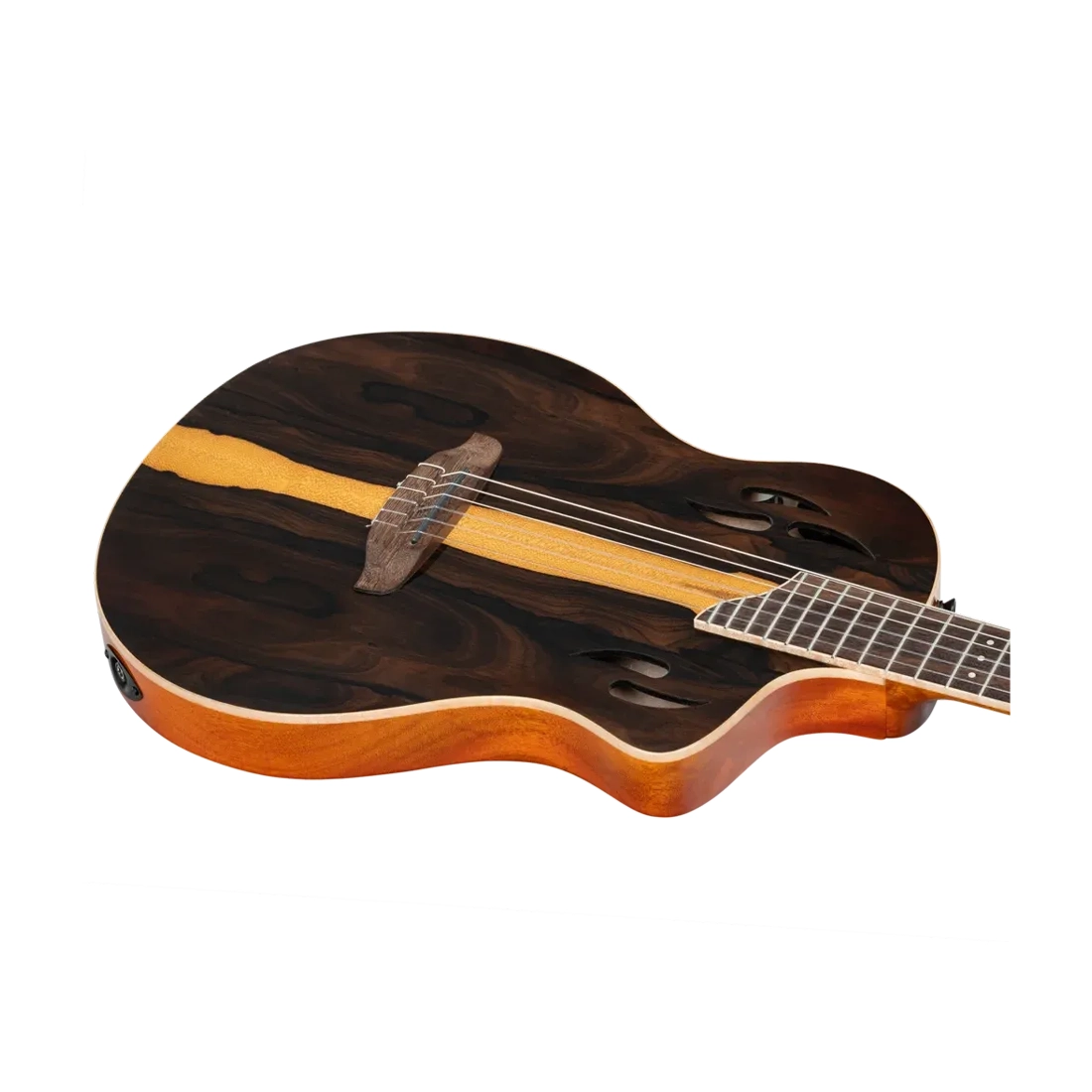 Ortega Tourplayer Series Full Size Guitar - Ziricote Gloss body close up