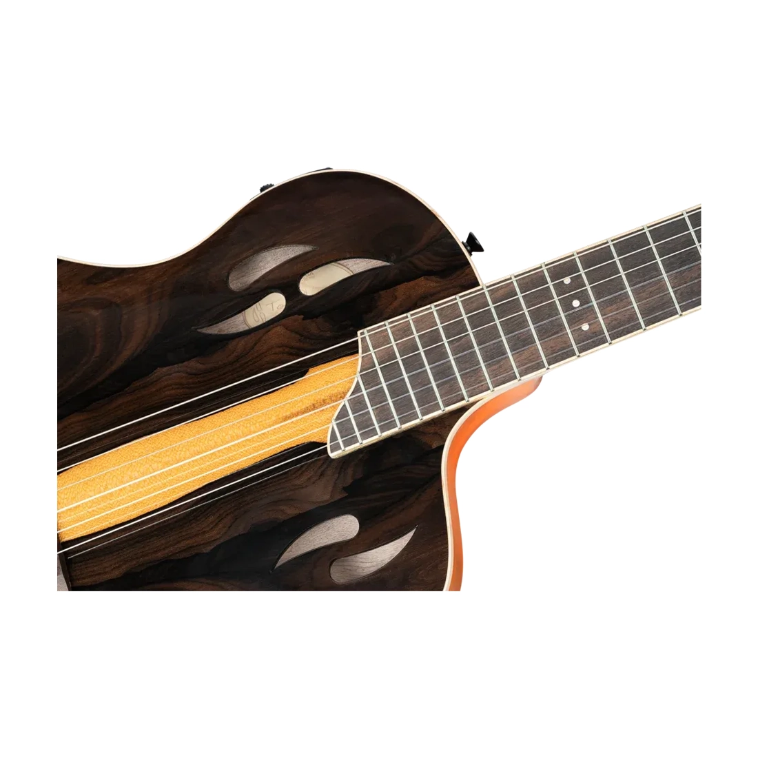 Ortega Tourplayer Series Full Size Guitar - Ziricote Gloss neck close up
