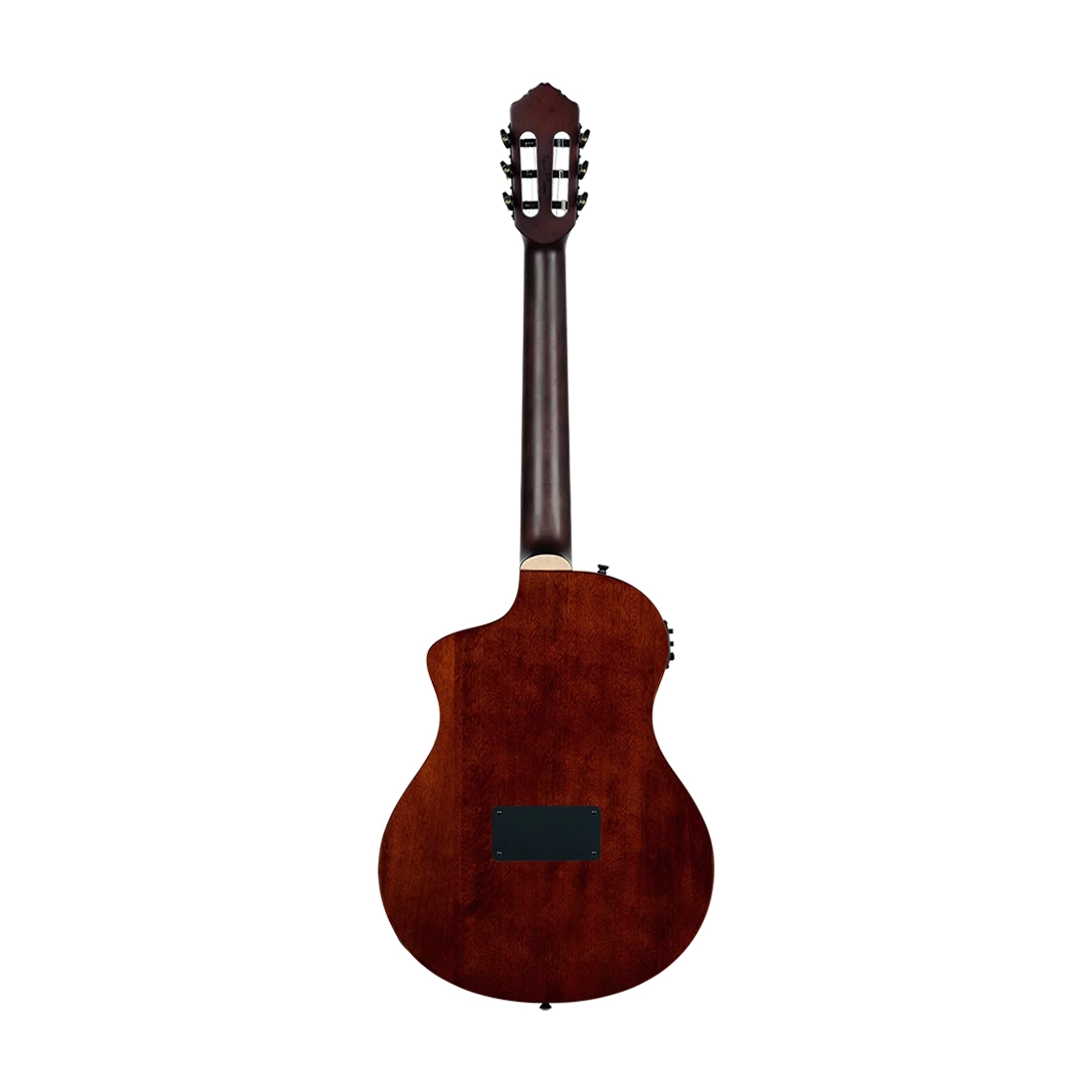 Ortega Guitars Tourplayer Series Thinline Crossover Electric Nylon Guitar - Acacia Burst back side angle view
