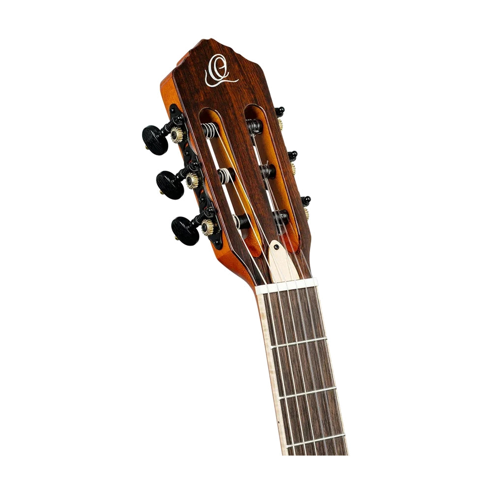 Ortega Tourplayer Series Thinline Crossover Electric Nylon Guitar W/ Bag - Flamed Maple Gloss Blue