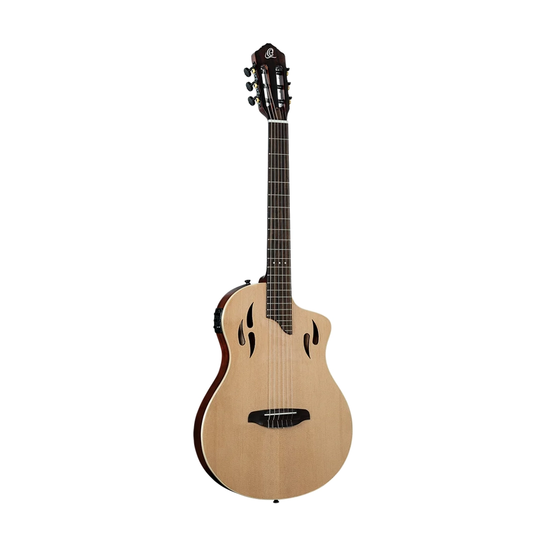 Ortega Guitars Tourplayer Electric Nylon String Guitar - Natural front angle view