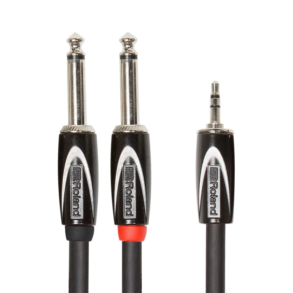 Roland RCC-5-3528V2 Black Series 3.5mm TRS Male to Dual 1/4-inch TS Male - 5 foot