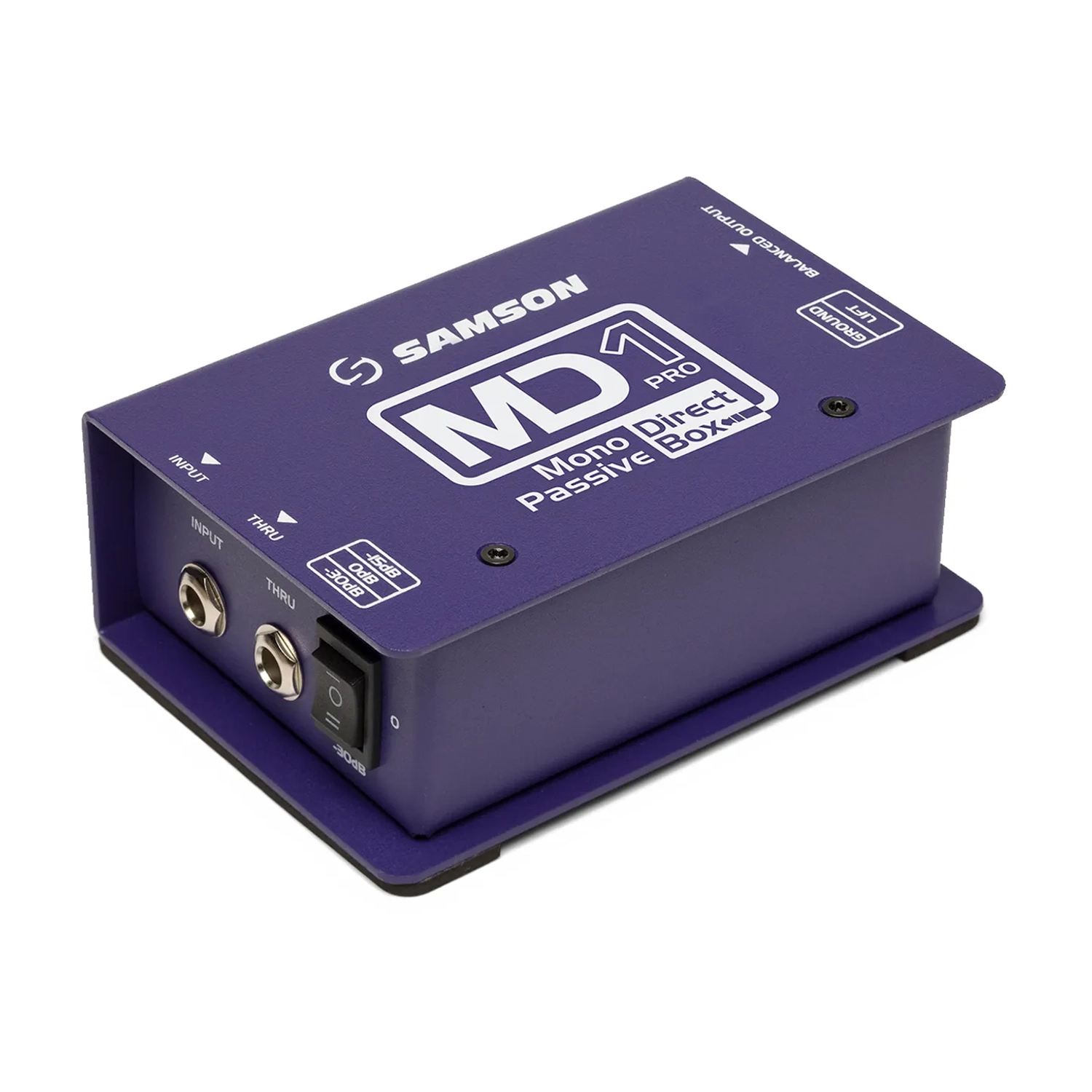 Samson MD1 Pro 1-channel Passive Instrument Direct Box front side angle view