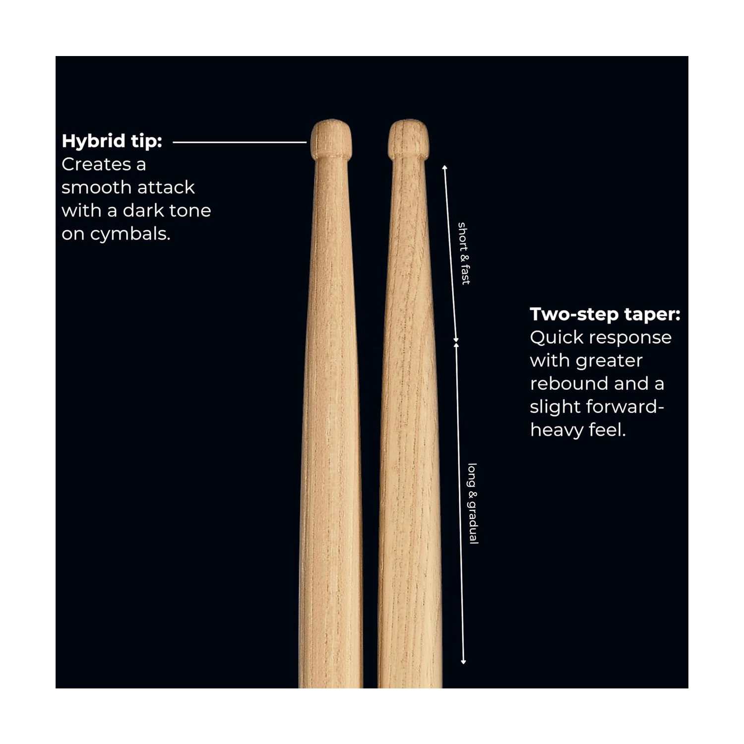 Meinl Stick & Brush Hybrid Drumsticks - 8A