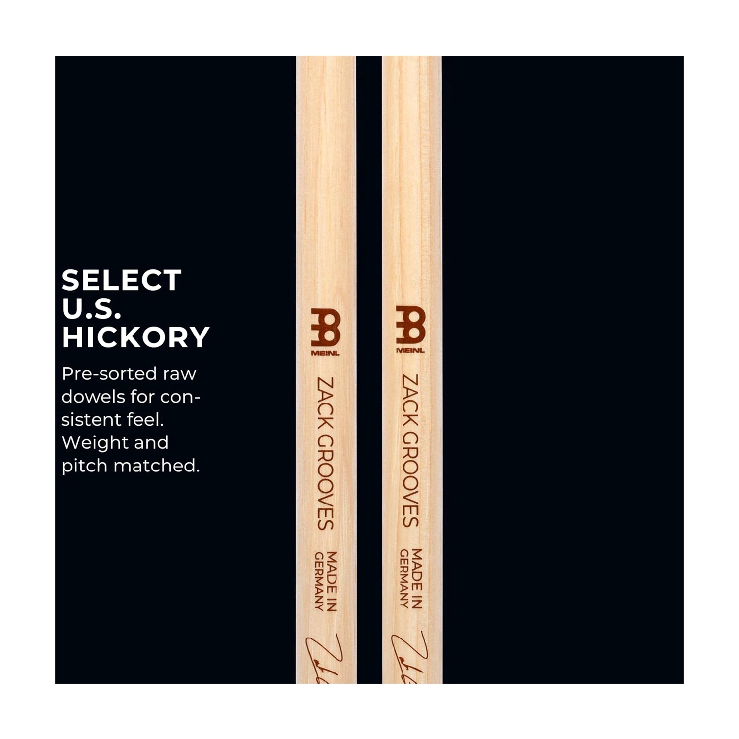 Meinl Stick & Brush ZackGrooves Signature Drumsticks - Wood Tip