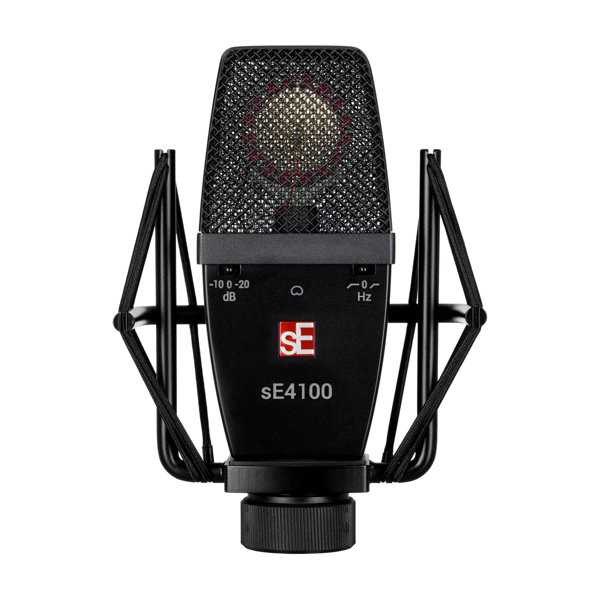sE Electronics SE4100-U Large-Diaphragm Condenser Microphone & Shockmount front panel view