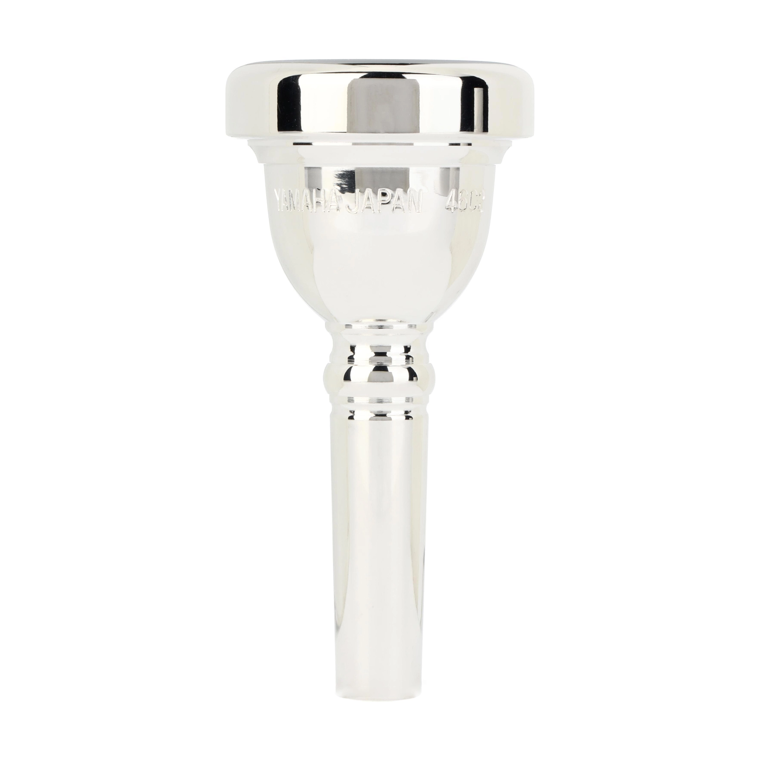 Yamaha Trombone Mouthpiece 46c2 with Made in Japan indication in white background