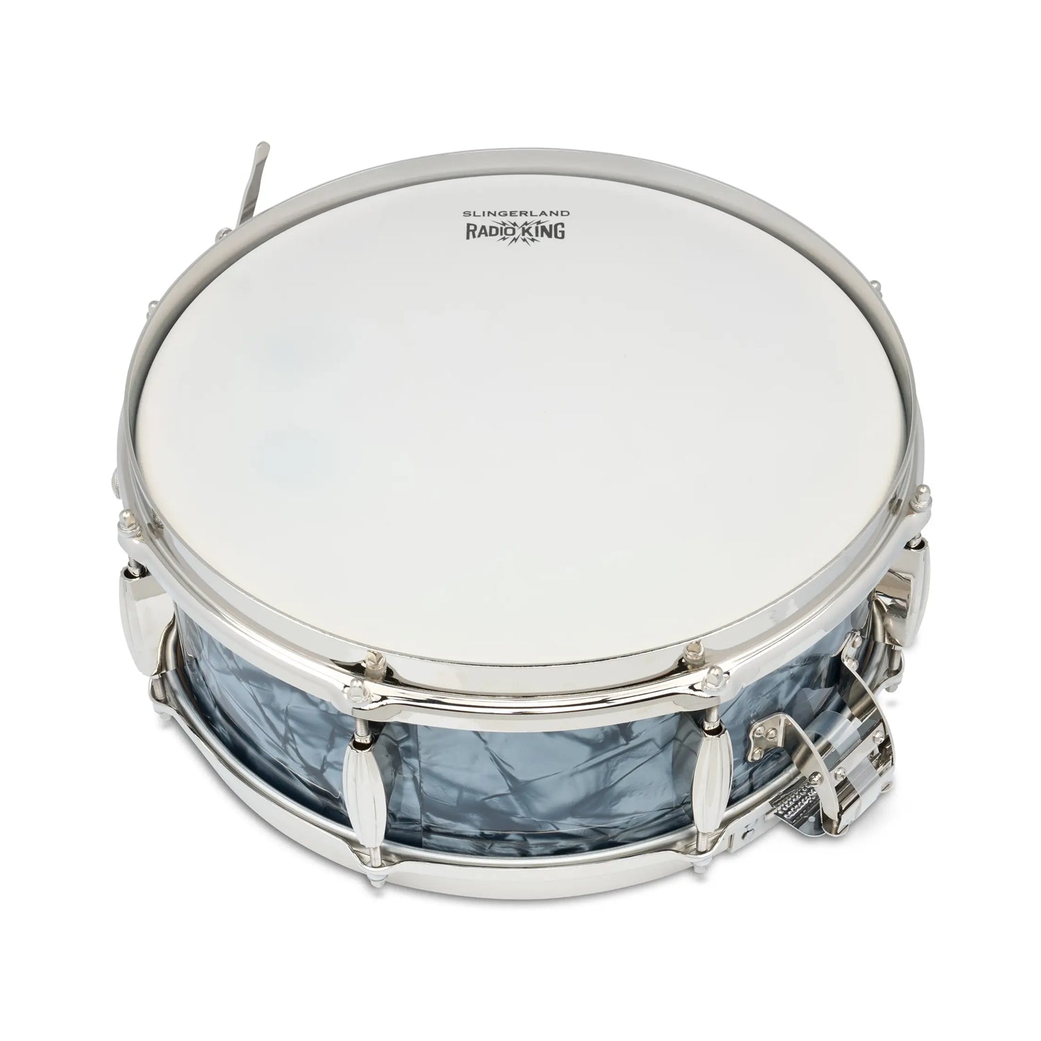 Slingerland Radio King Limited-edition Snare Drum - 5 inches x 14 inches, Silver and Blue Duco Lacquer
