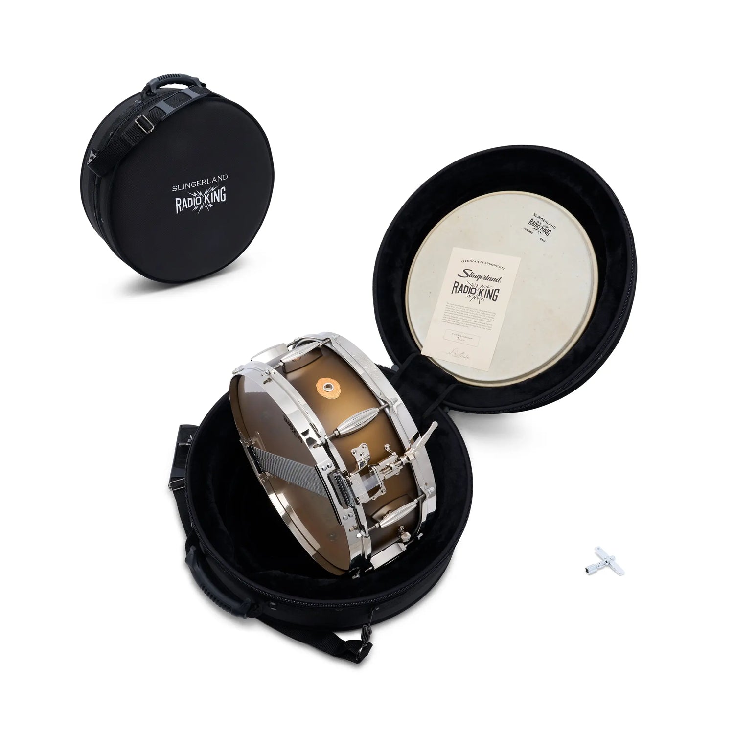 Slingerland Radio King Limited-Edition 5" X 14" Maple Snare Drum  - Black And Gold Duco Lacquer