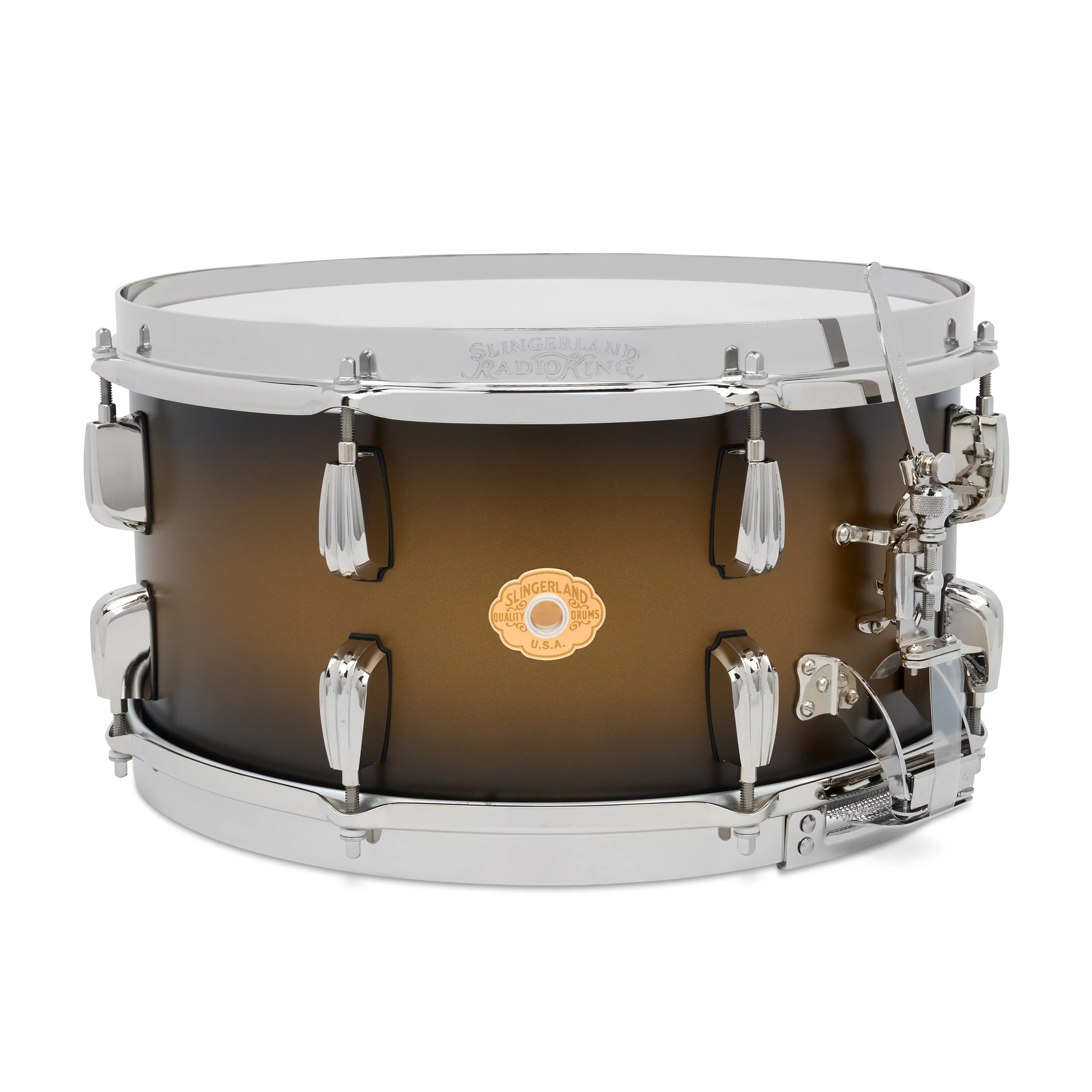 Slingerland Radio King Limited-Edition 7" X 14" Maple Snare Drum  - Black And Gold Duco Lacquer